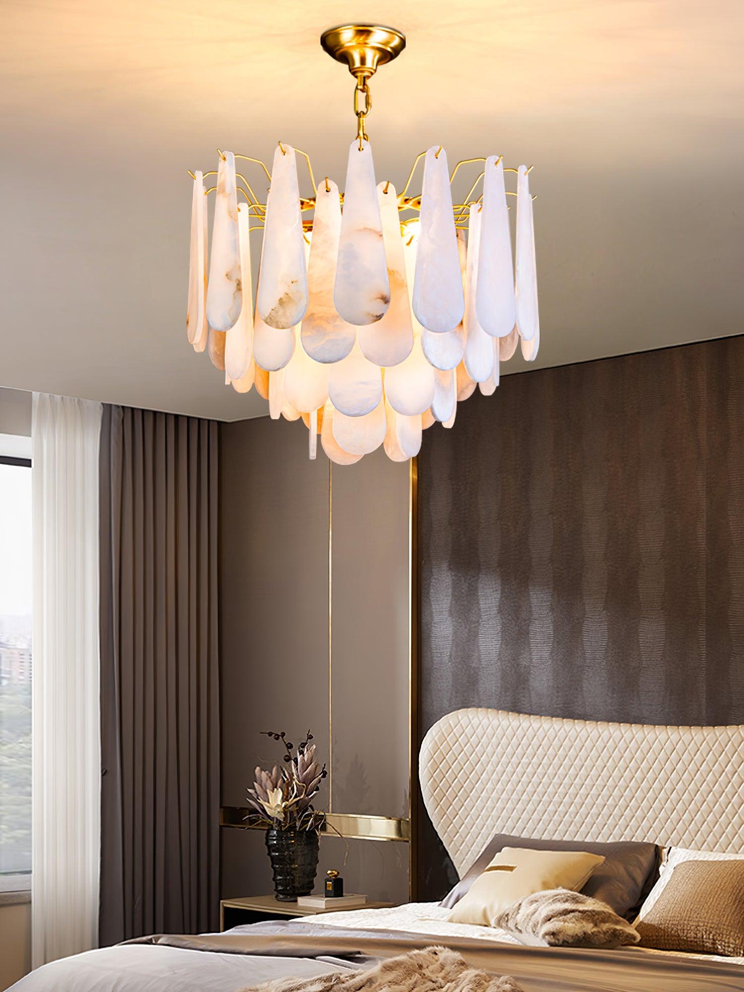 Ucararae Teardrop Alabaster Chandelier - Neutralighting
