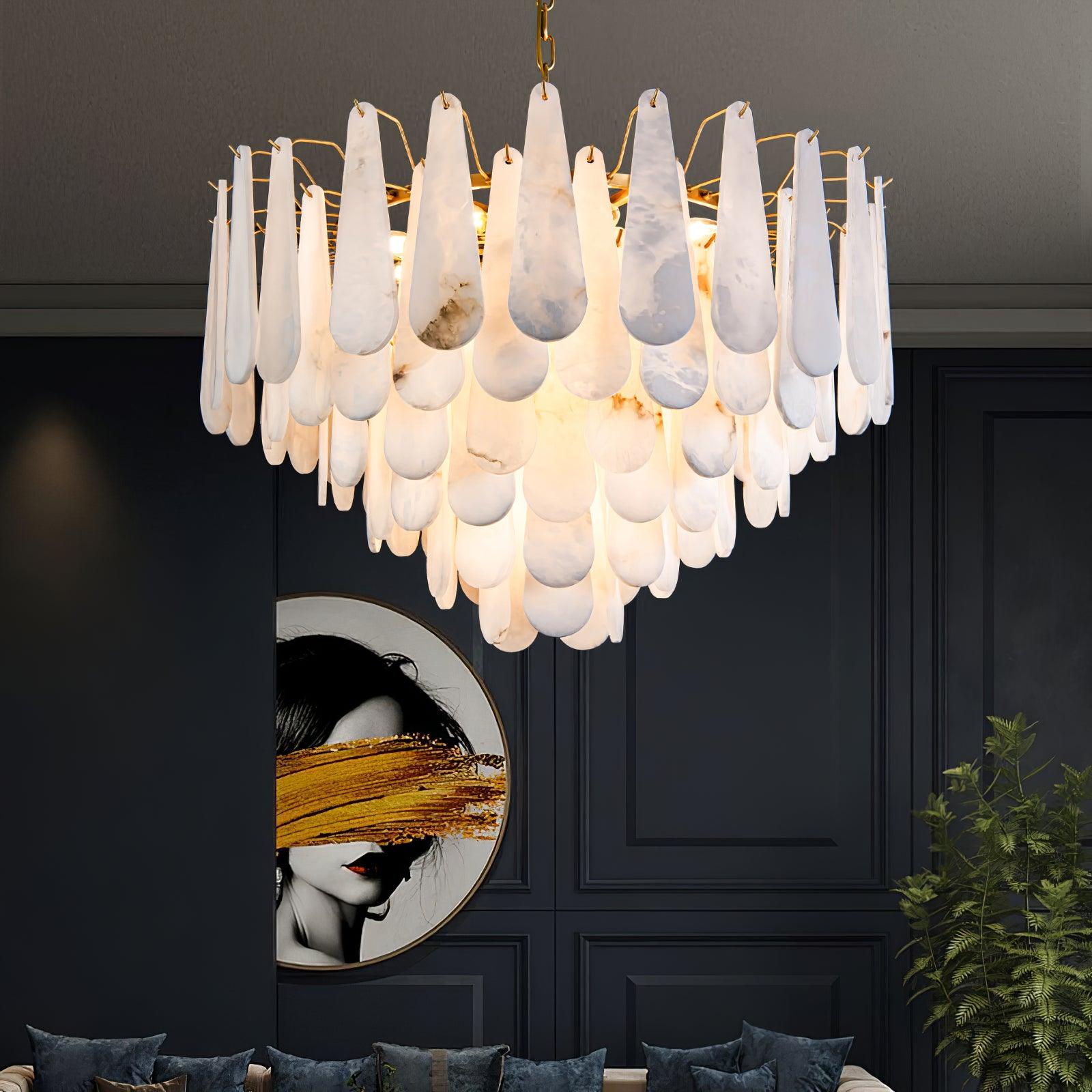 Ucararae Teardrop Alabaster Chandelier - Neutralighting
