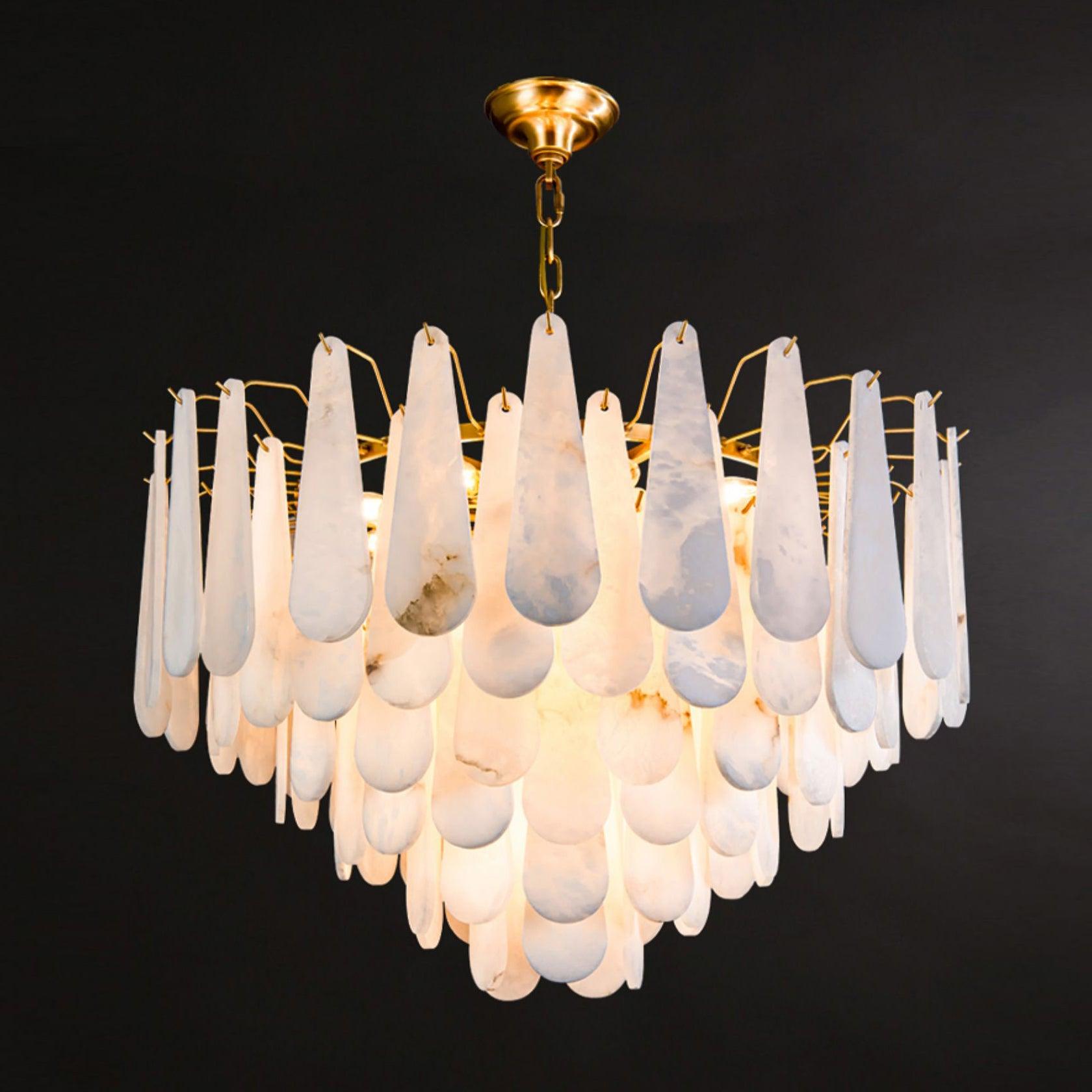 Ucararae Teardrop Alabaster Chandelier - Neutralighting