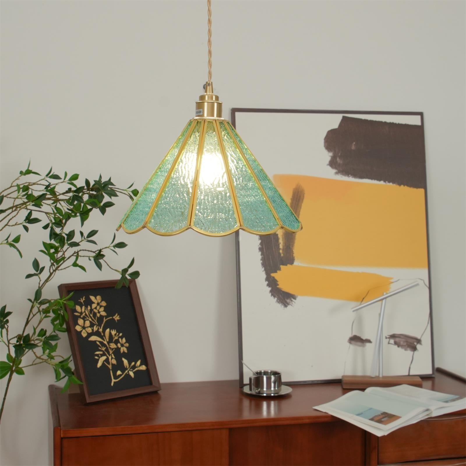 Pendelleuchte Strukturiertes Glas Art Deco-Letslighting