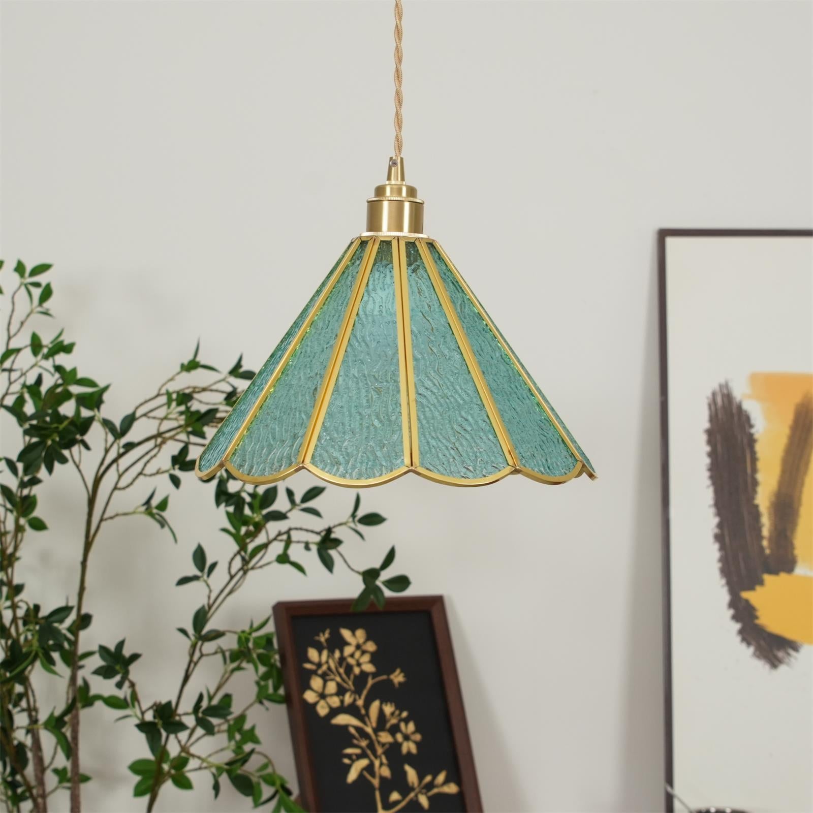Pendelleuchte Strukturiertes Glas Art Deco-Letslighting
