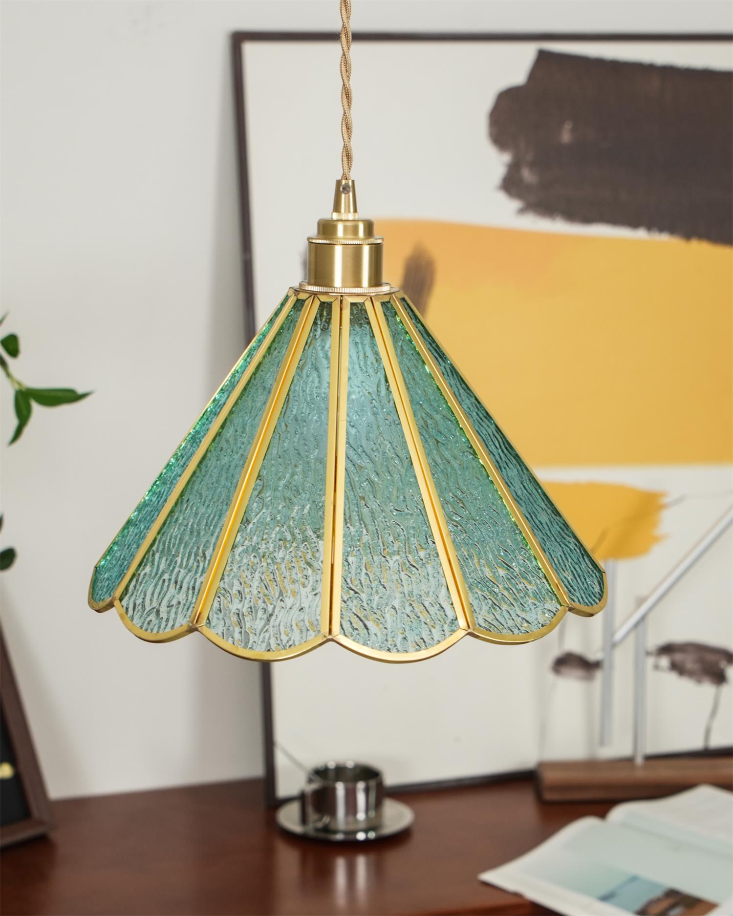 Pendelleuchte Strukturiertes Glas Art Deco-Letslighting