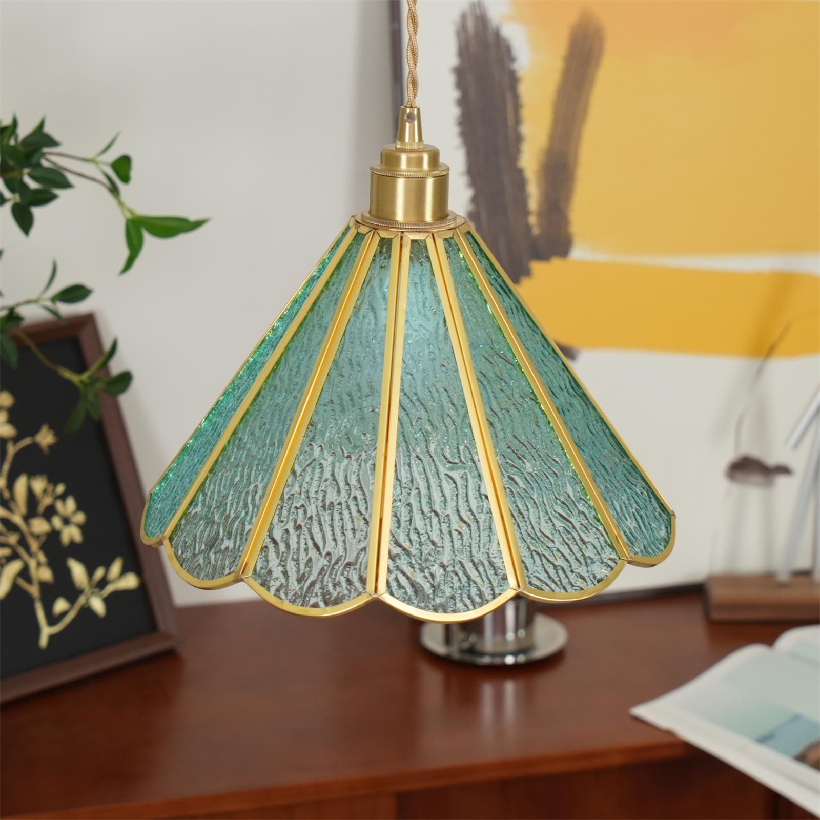 Pendelleuchte Strukturiertes Glas Art Deco-Letslighting