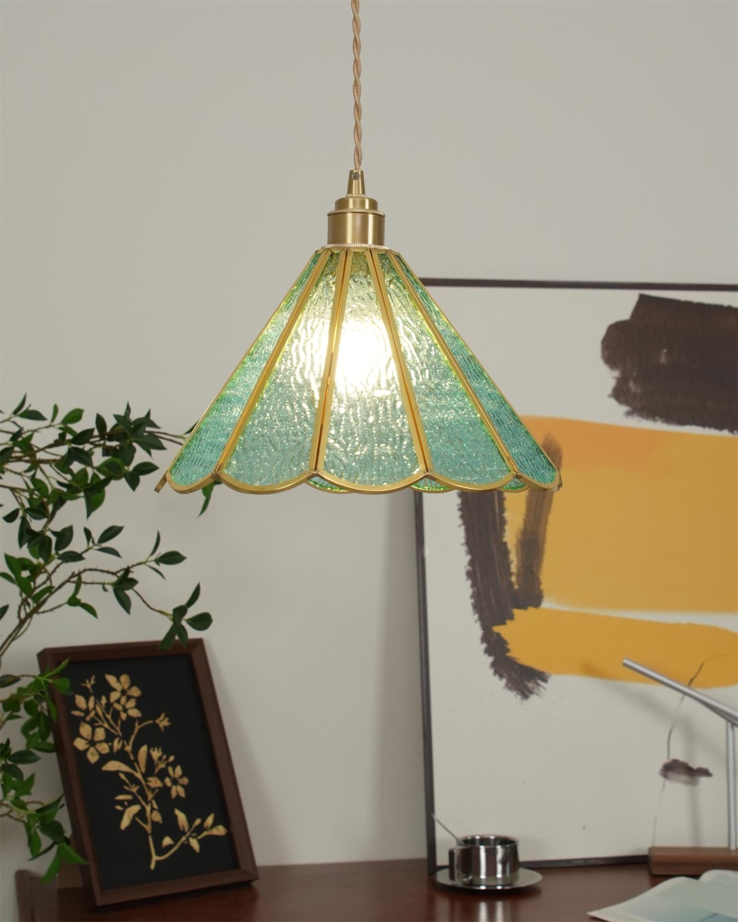 Pendelleuchte Strukturiertes Glas Art Deco-Letslighting
