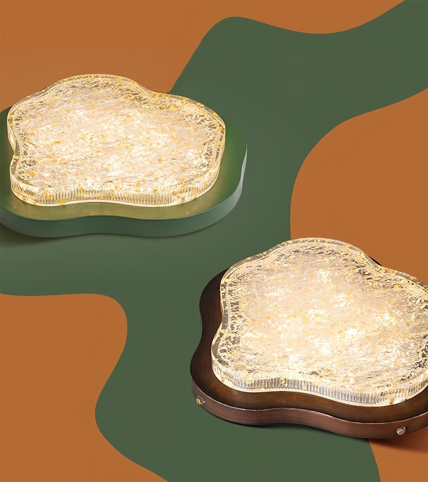Deckenleuchte Unregelmäßig Form Harz Gold Blatt Modern Künstlerisch Grün-Letslighting
