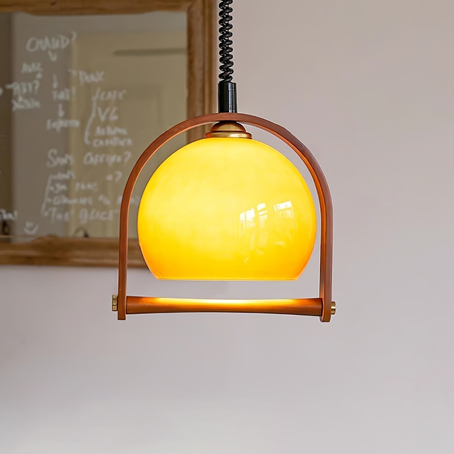 Cesilarae Premium Nordic Art Glas Holz Pendelleuchte-Letslighting