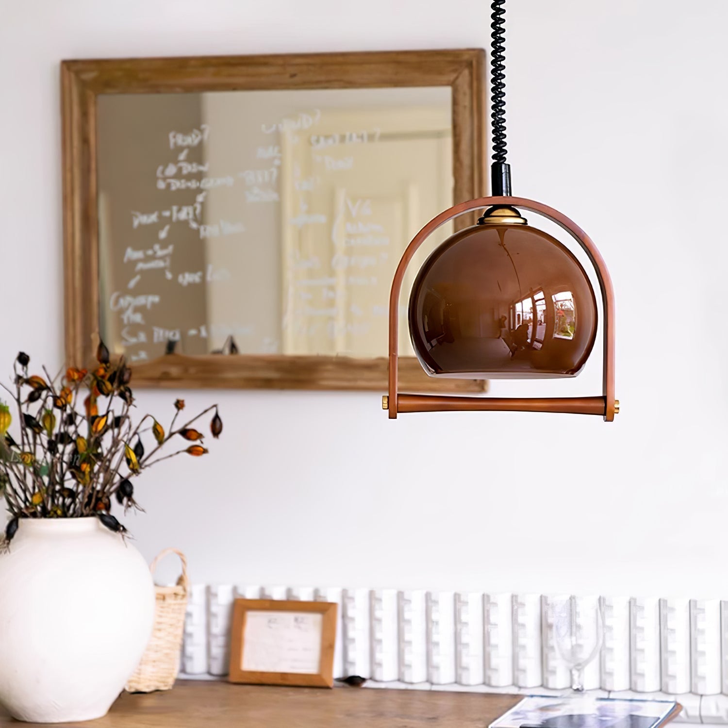 Cesilarae Premium Nordic Art Glas Holz Pendelleuchte-Letslighting