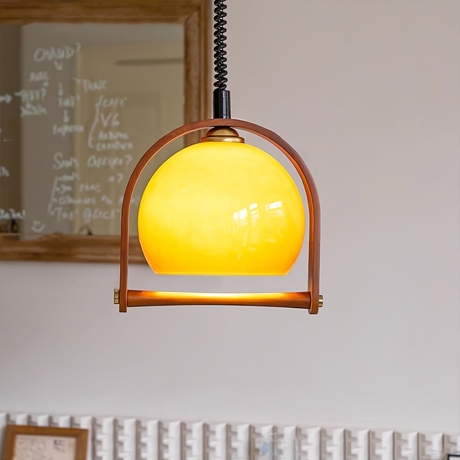 Cesilarae Premium Nordic Art Glas Holz Pendelleuchte-Letslighting