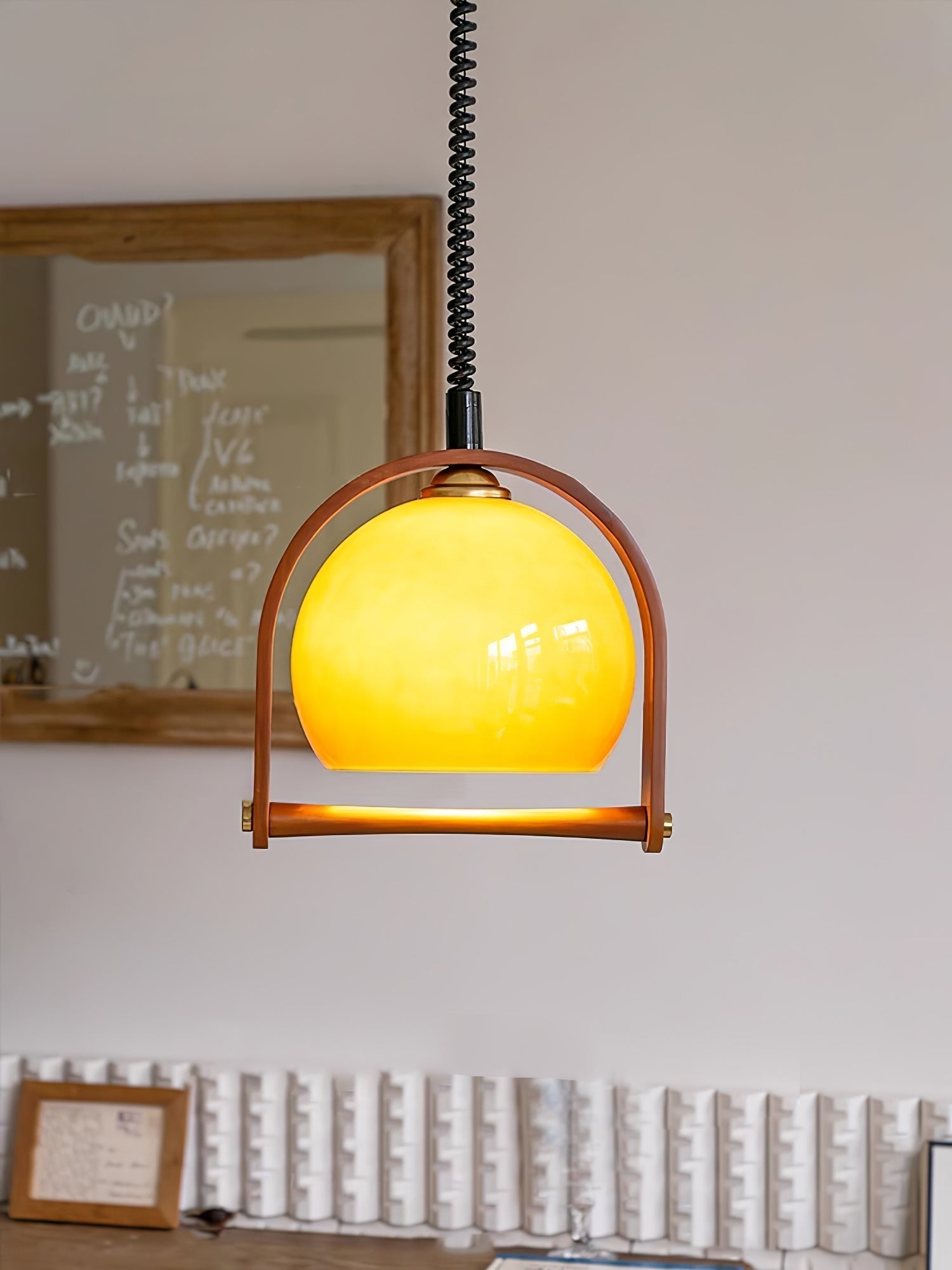 Cesilarae Premium Nordic Art Glas Holz Pendelleuchte-Letslighting