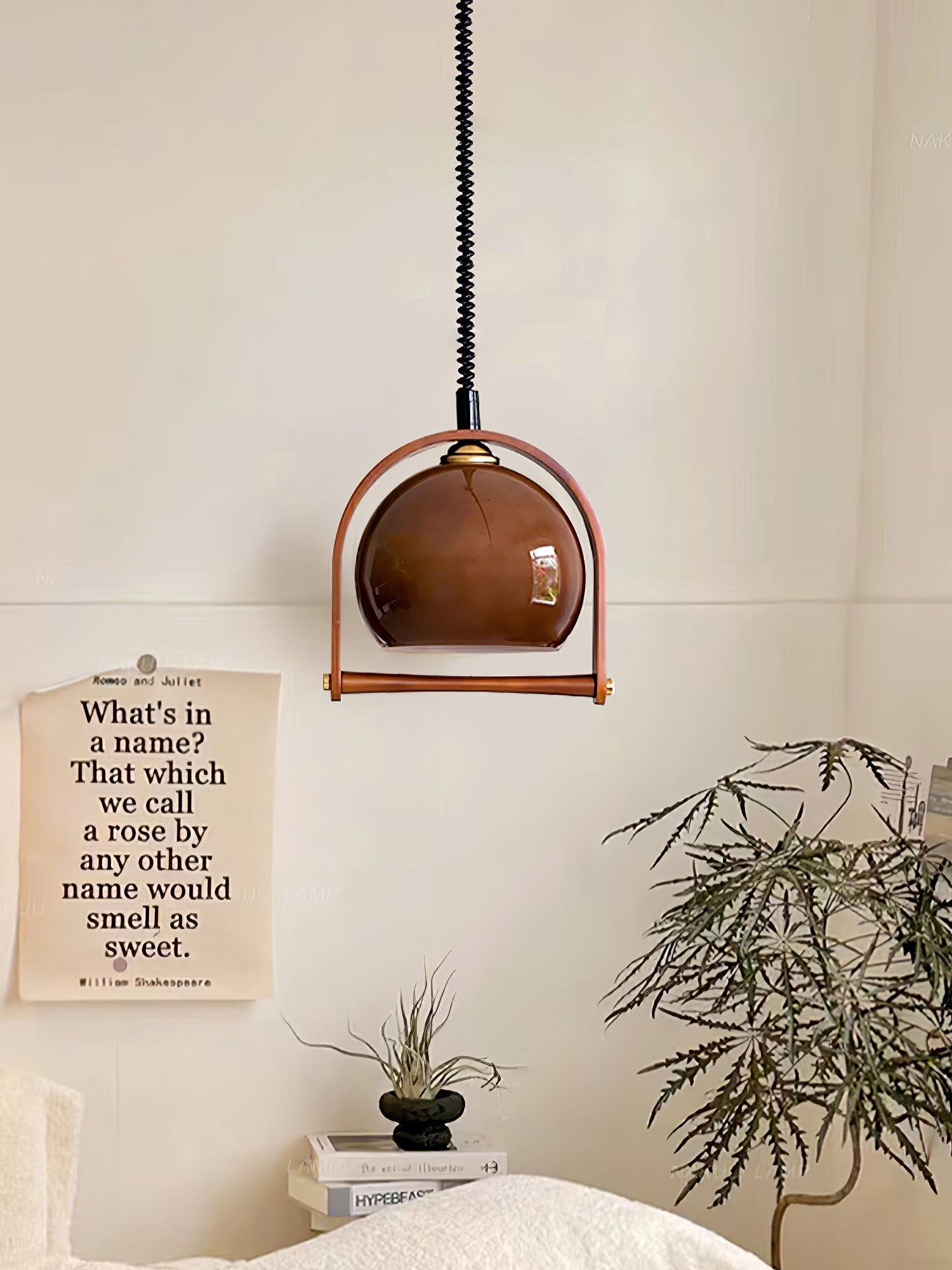 Cesilarae Premium Nordic Art Glas Holz Pendelleuchte-Letslighting