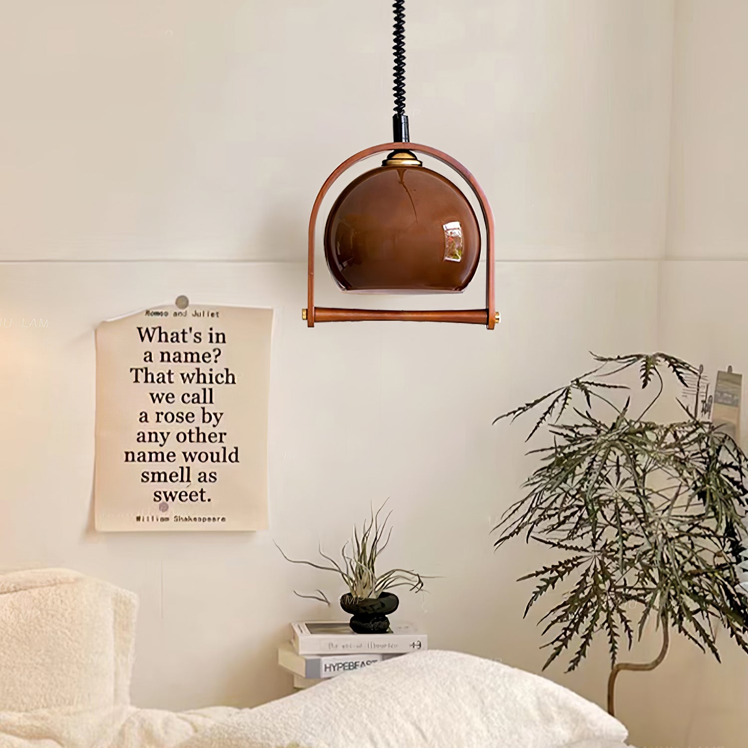 Cesilarae Premium Nordic Art Glas Holz Pendelleuchte-Letslighting