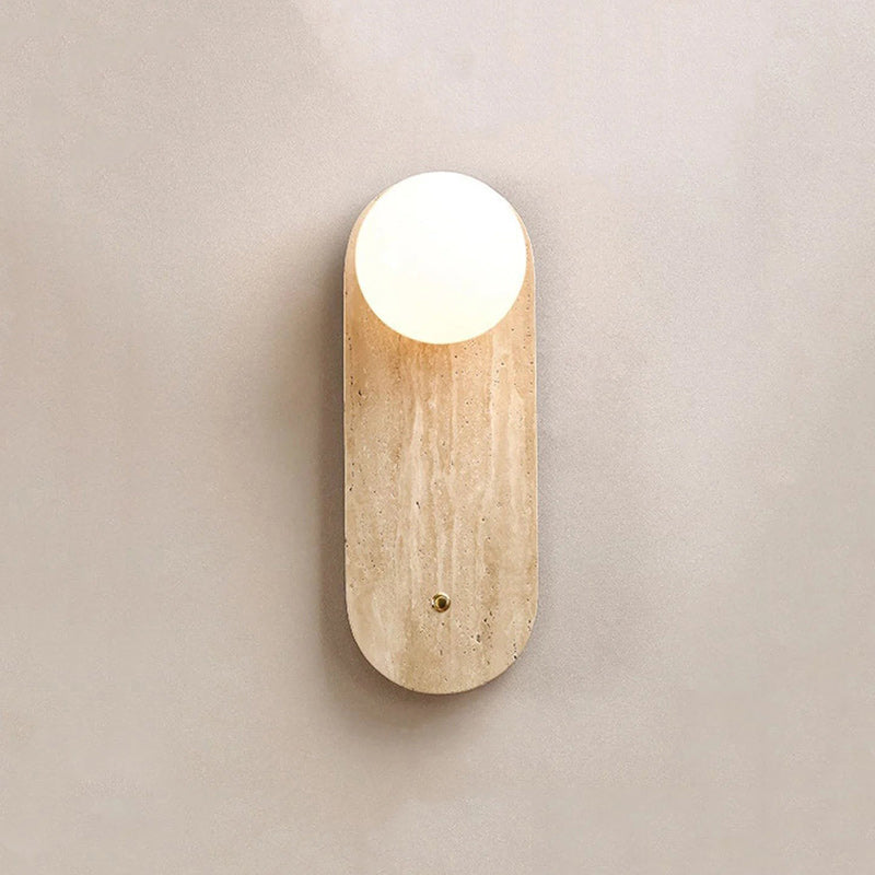 Zeshaen Modern Minimalist Travertine Glass Wall Lamp - Letslighting