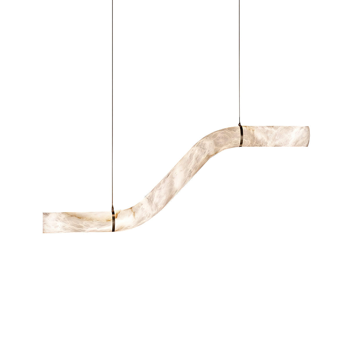 Liberty Chandelier Curved Alabaster Ribbon Silhouette - Letslighting