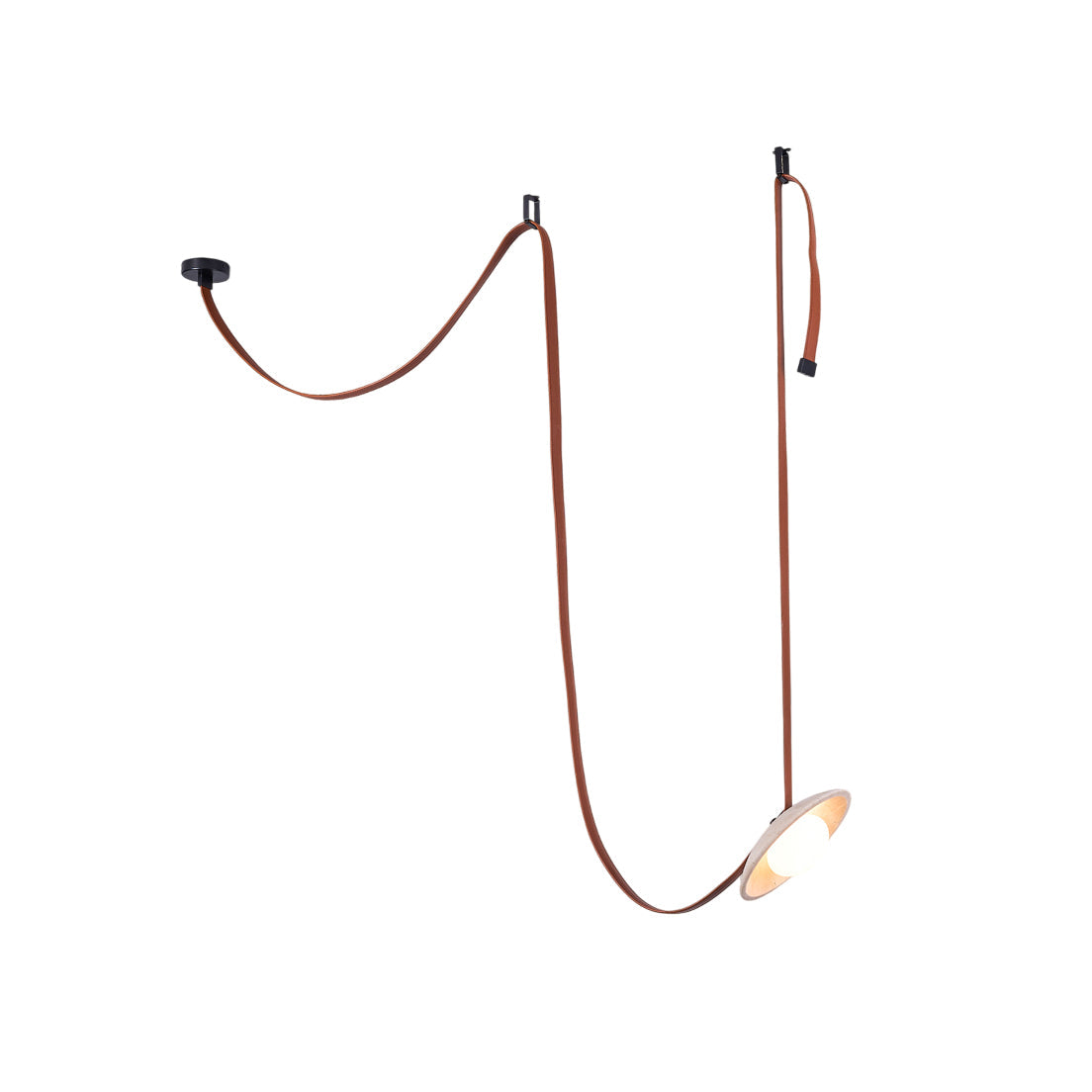 Olnoran Modern Minimalist Rail Leather Travertine Pendant Lamp - Letslighting