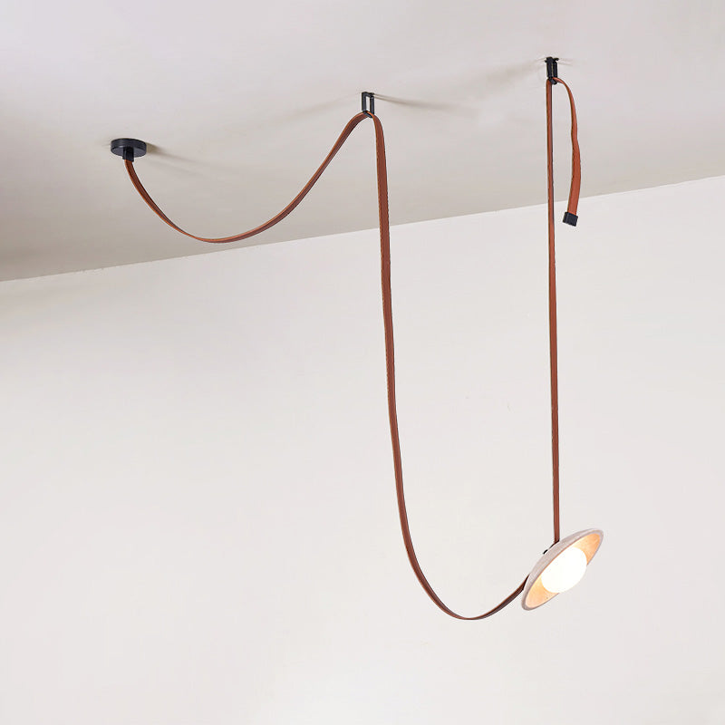 Olnoran Modern Minimalist Rail Leather Travertine Pendant Lamp - Letslighting