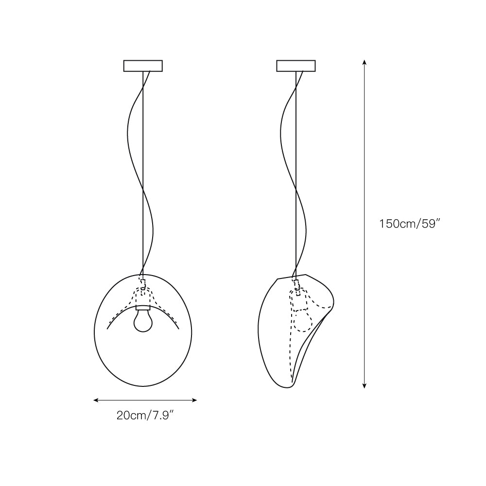 Lymara Schwarz Glas Pendelleuchte-Letslighting