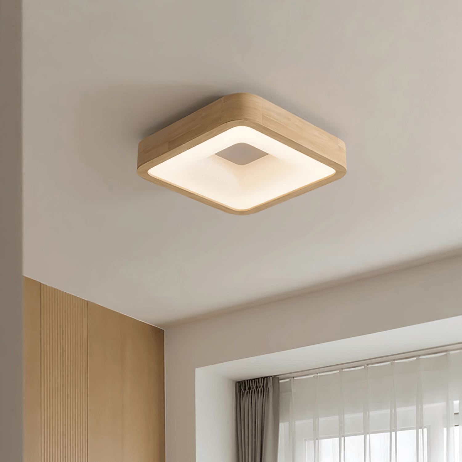 Uphae Moderne Minimalistische Deckenleuchte aus Holz-Letslighting
