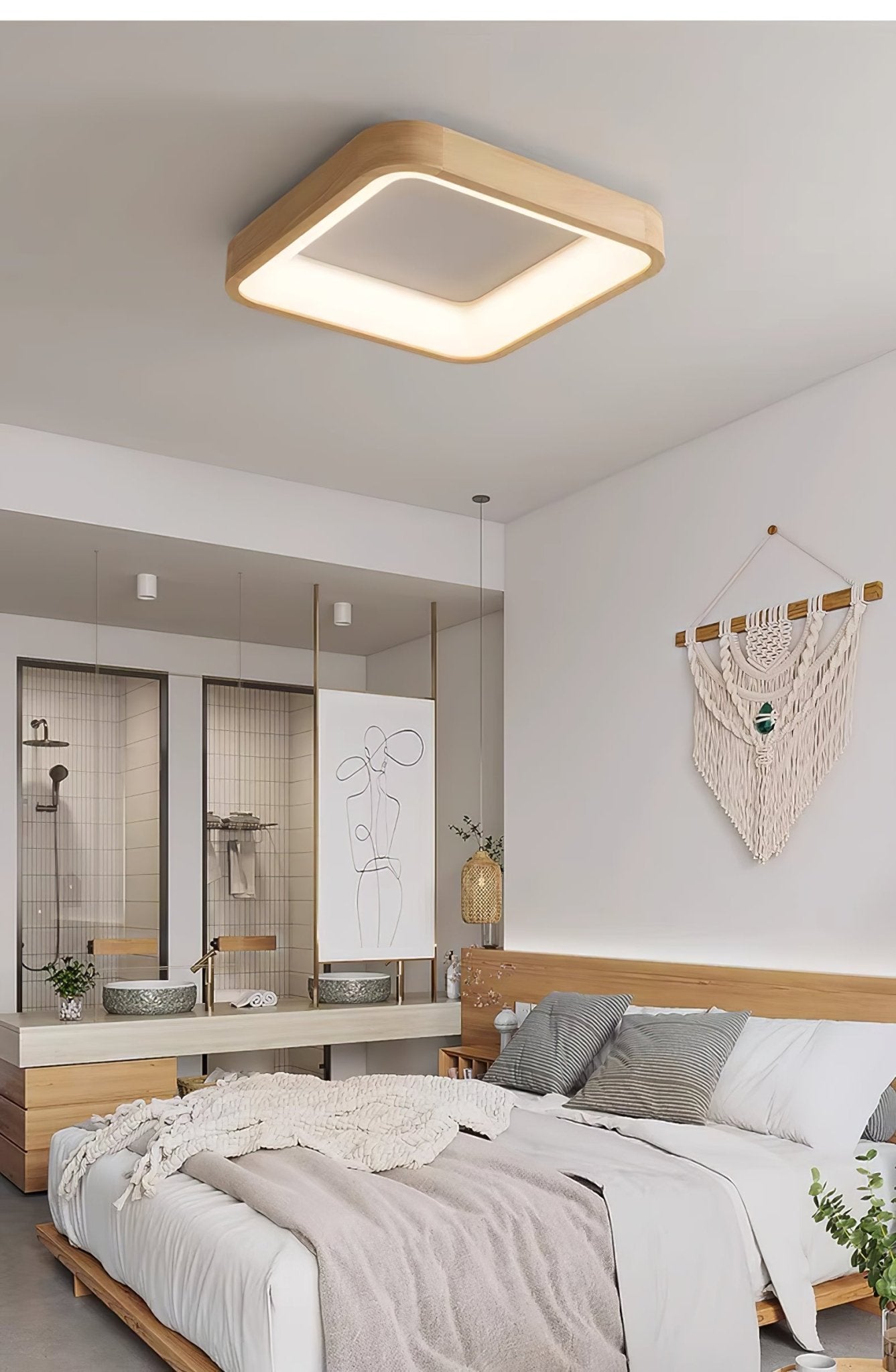 Uphae Moderne Minimalistische Deckenleuchte aus Holz-Letslighting