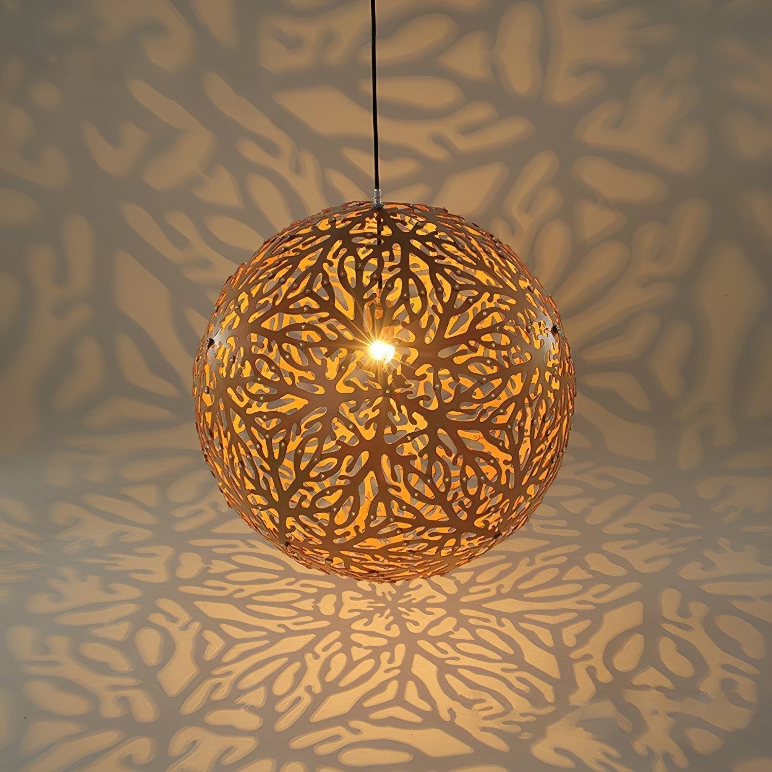 Lustra Pendelleuchte Geometrisch Holz Gewebt-Letslighting