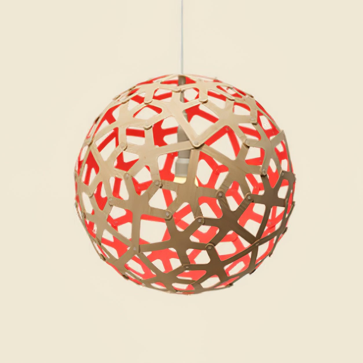 Lustra Pendelleuchte Geometrisch Holz Gewebt-Letslighting