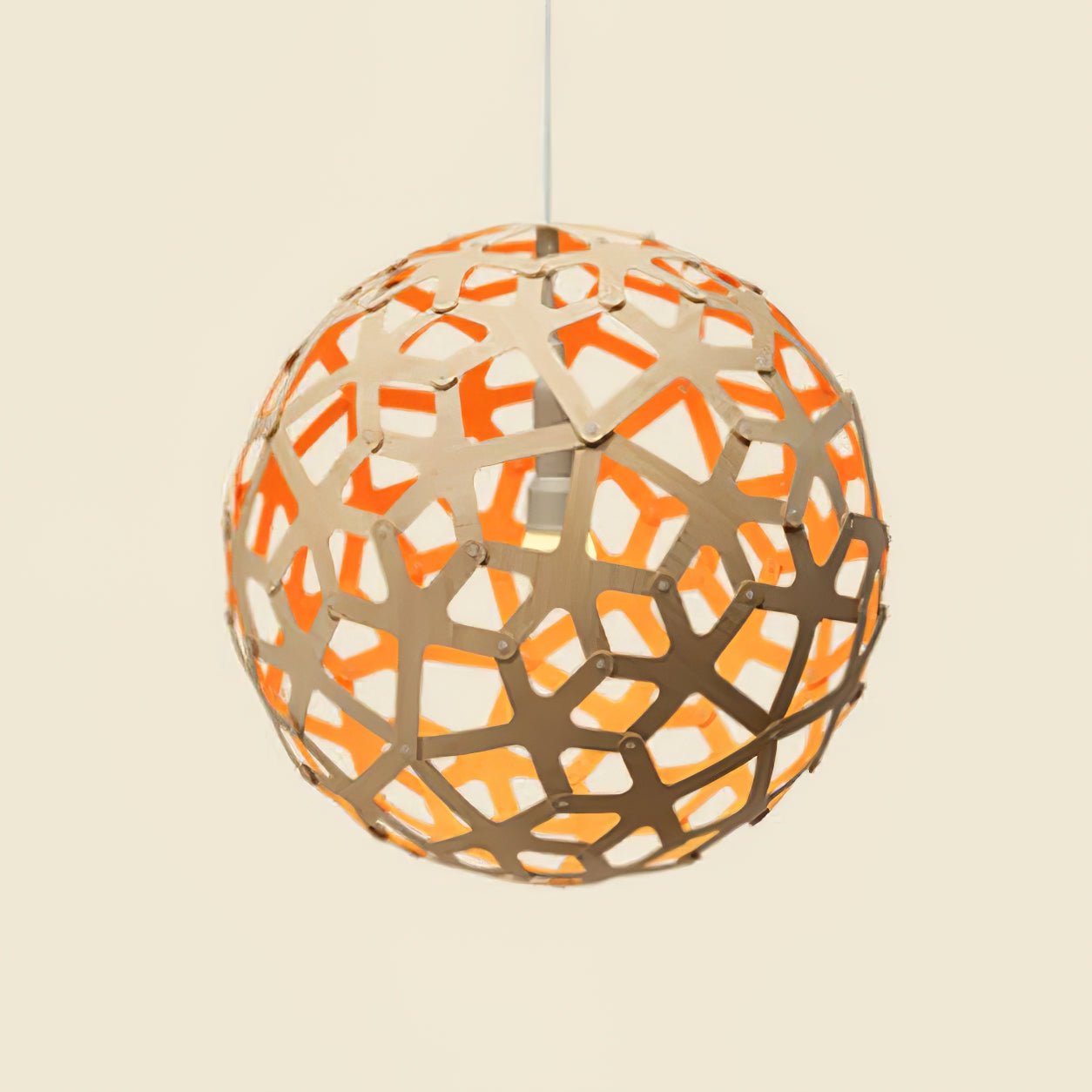Lustra Pendelleuchte Geometrisch Holz Gewebt-Letslighting