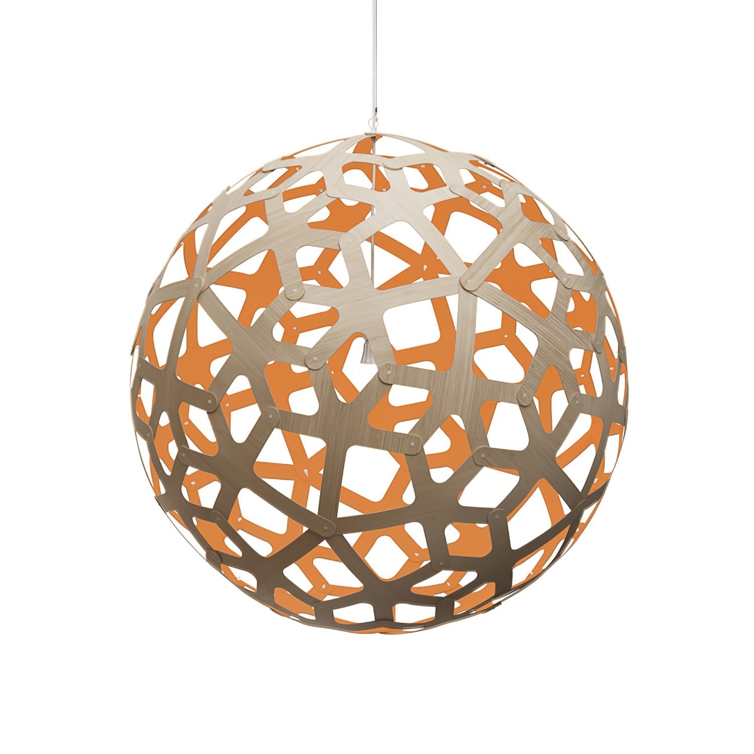 Lustra Pendelleuchte Geometrisch Holz Gewebt-Letslighting