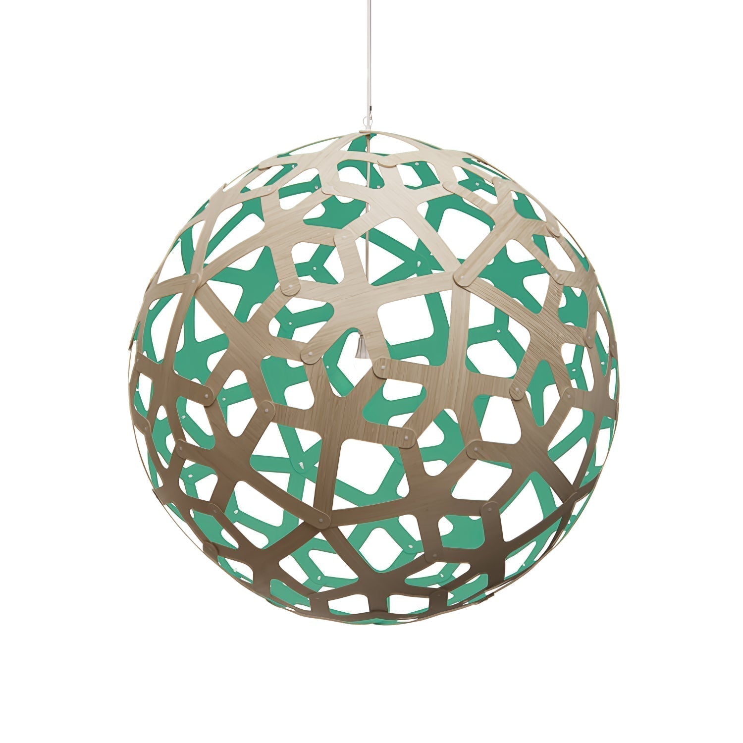 Lustra Pendelleuchte Geometrisch Holz Gewebt-Letslighting