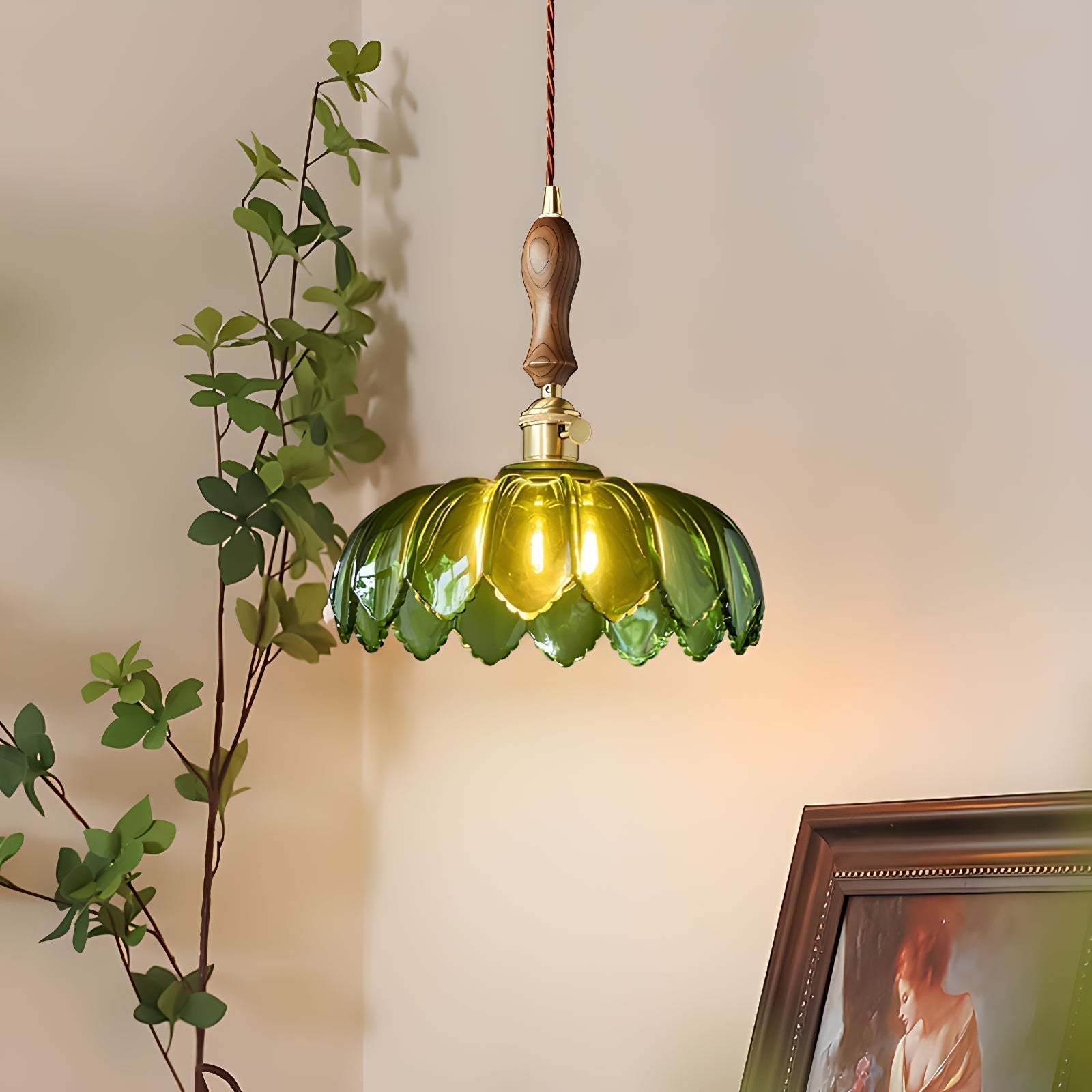 Fioracn Holz Lampe Luxus Pendelleuchte-Letslighting
