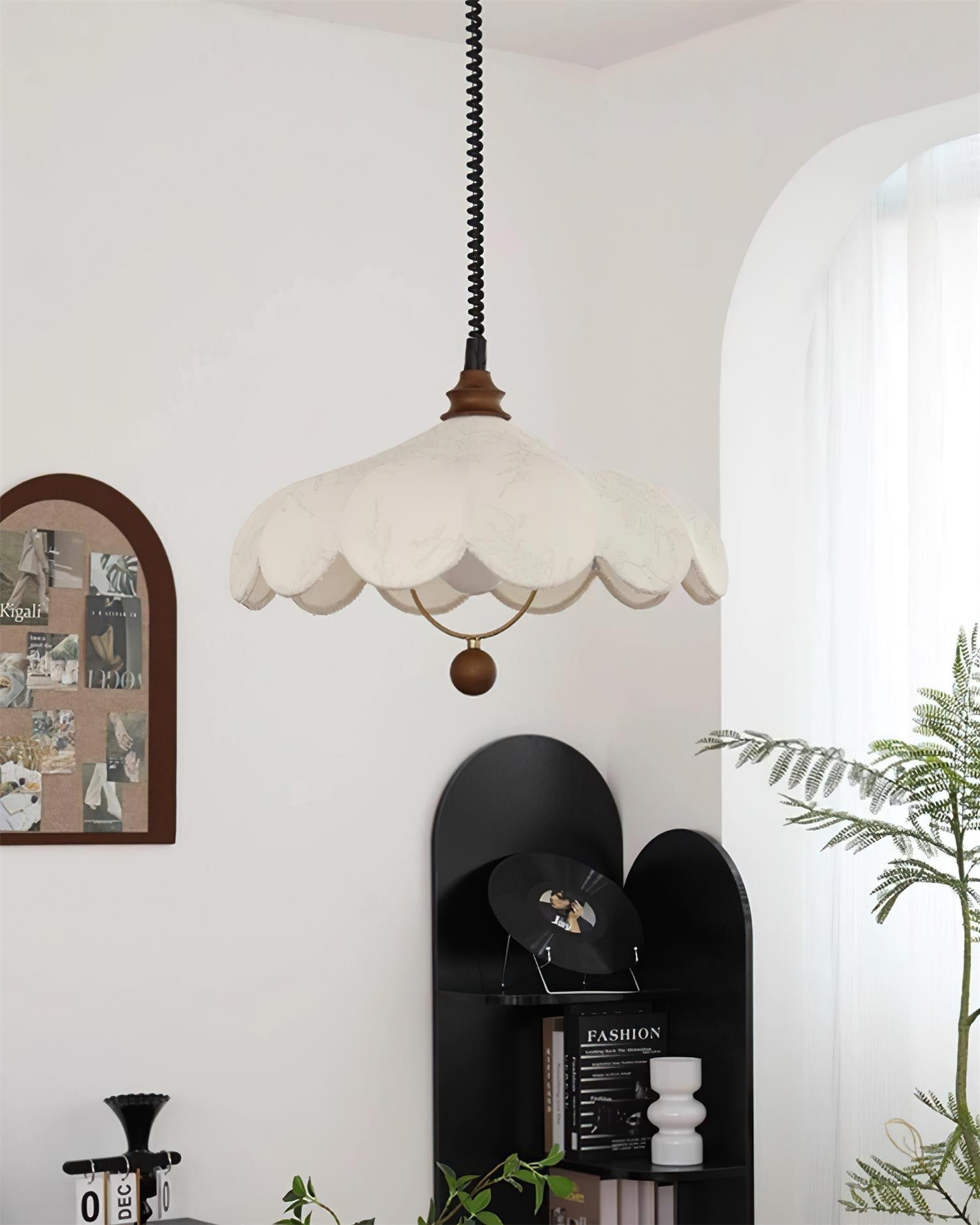 York Pendelleuchte aus Stoff im Vintage-Stil mit Blumenmuster-Letslighting