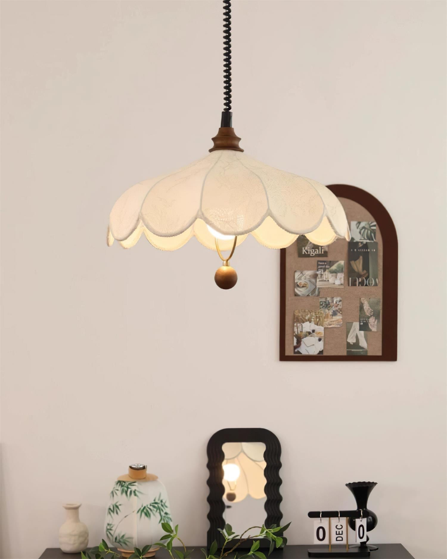 York Pendelleuchte aus Stoff im Vintage-Stil mit Blumenmuster-Letslighting