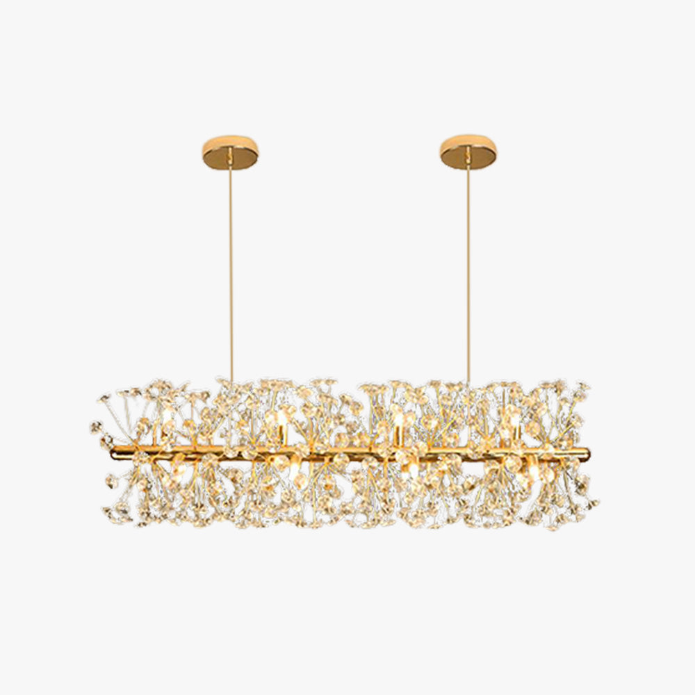 Arisha Luxury Lineal/Blumen-Kronleuchter, Gold, Metall/Kristall