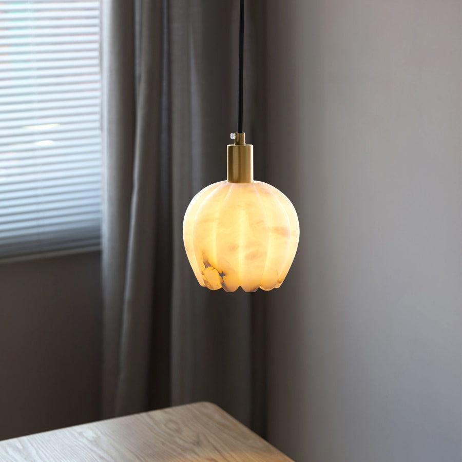 Ritta Pendant Light Flower-shaped  Alabaster