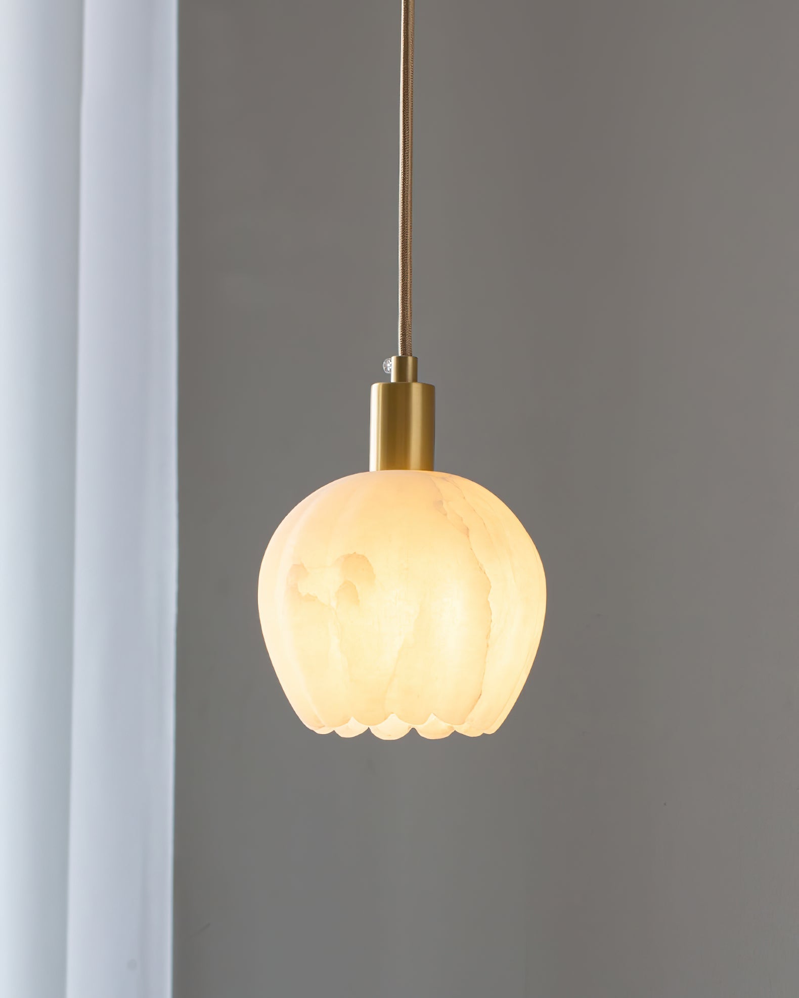 Olraeos Modern Minimalist Brass Alabaster Pendant Light - Letslighting