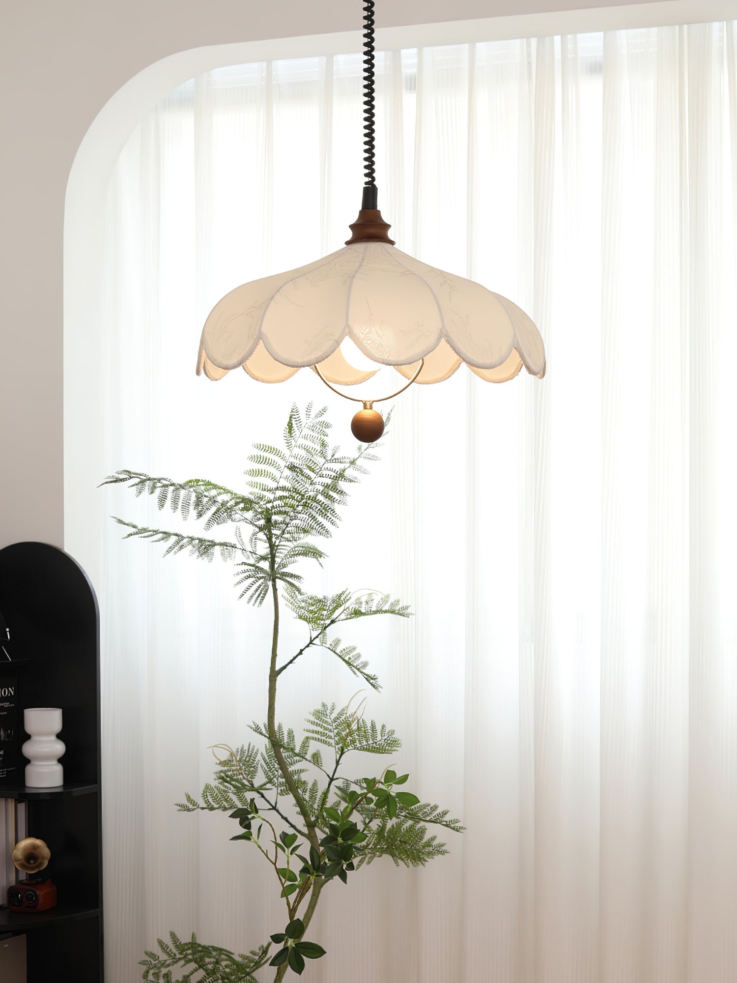 Solarn Stoff & Holz Pendelleuchte-Letslighting