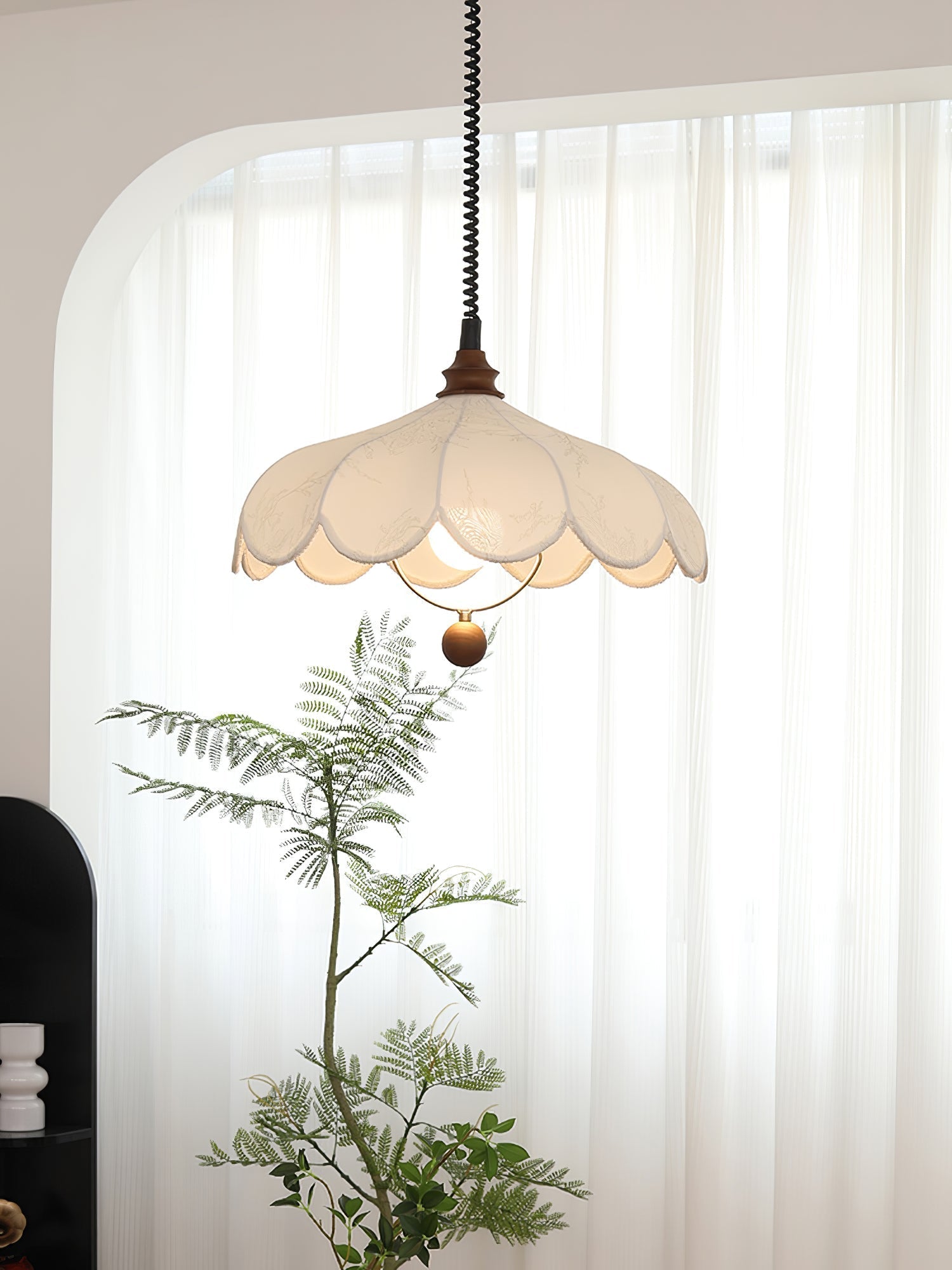 Solarn Stoff & Holz Pendelleuchte-Letslighting