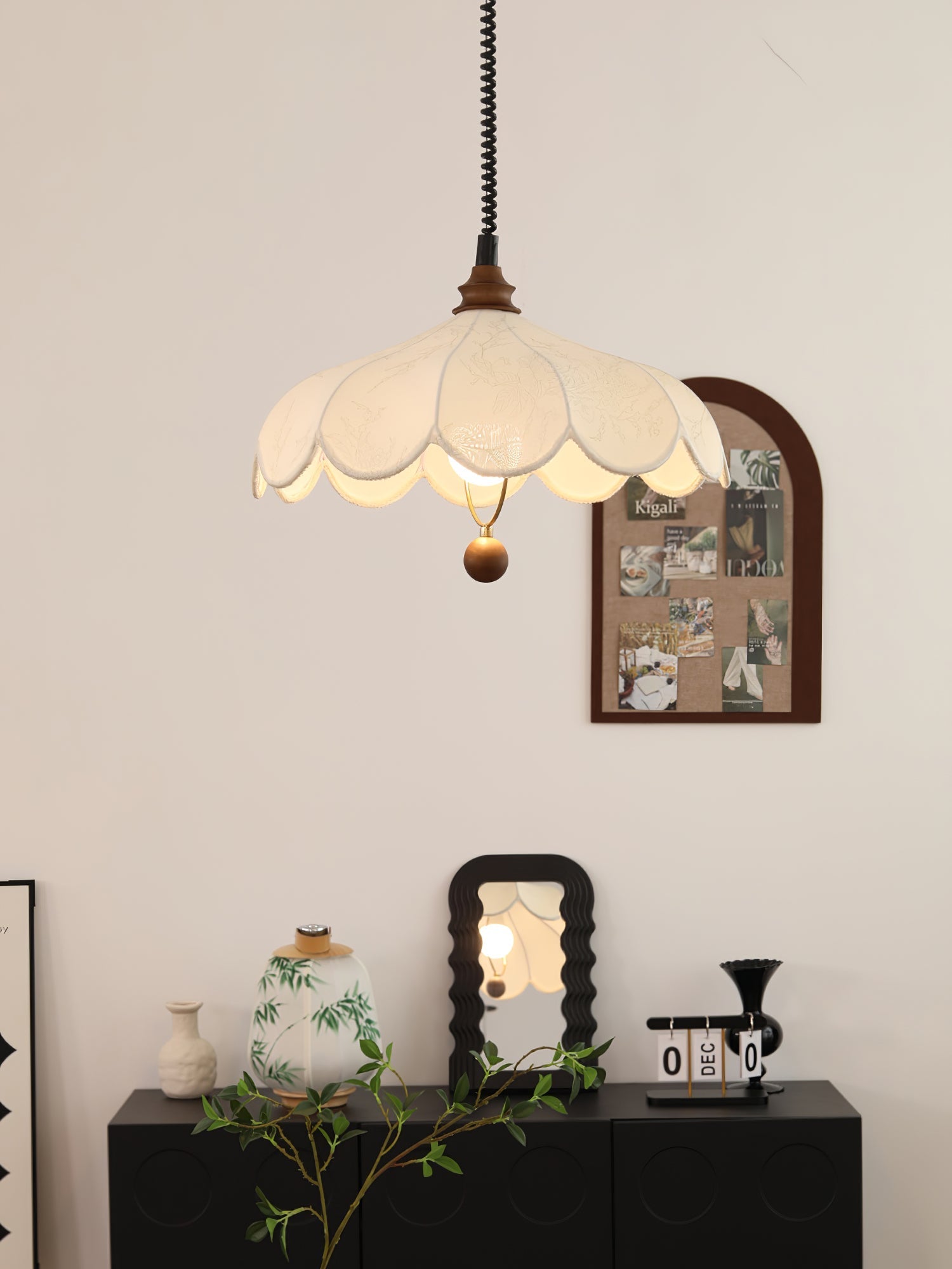 Solarn Stoff & Holz Pendelleuchte-Letslighting