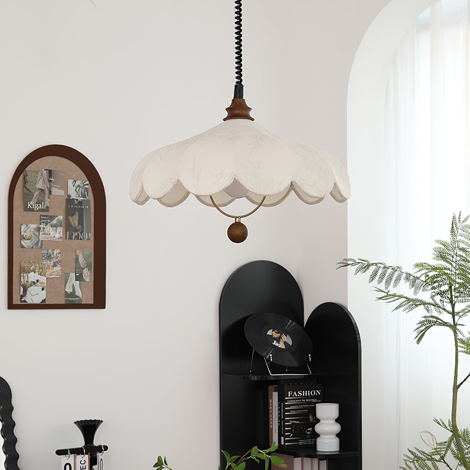 Solarn Stoff & Holz Pendelleuchte-Letslighting