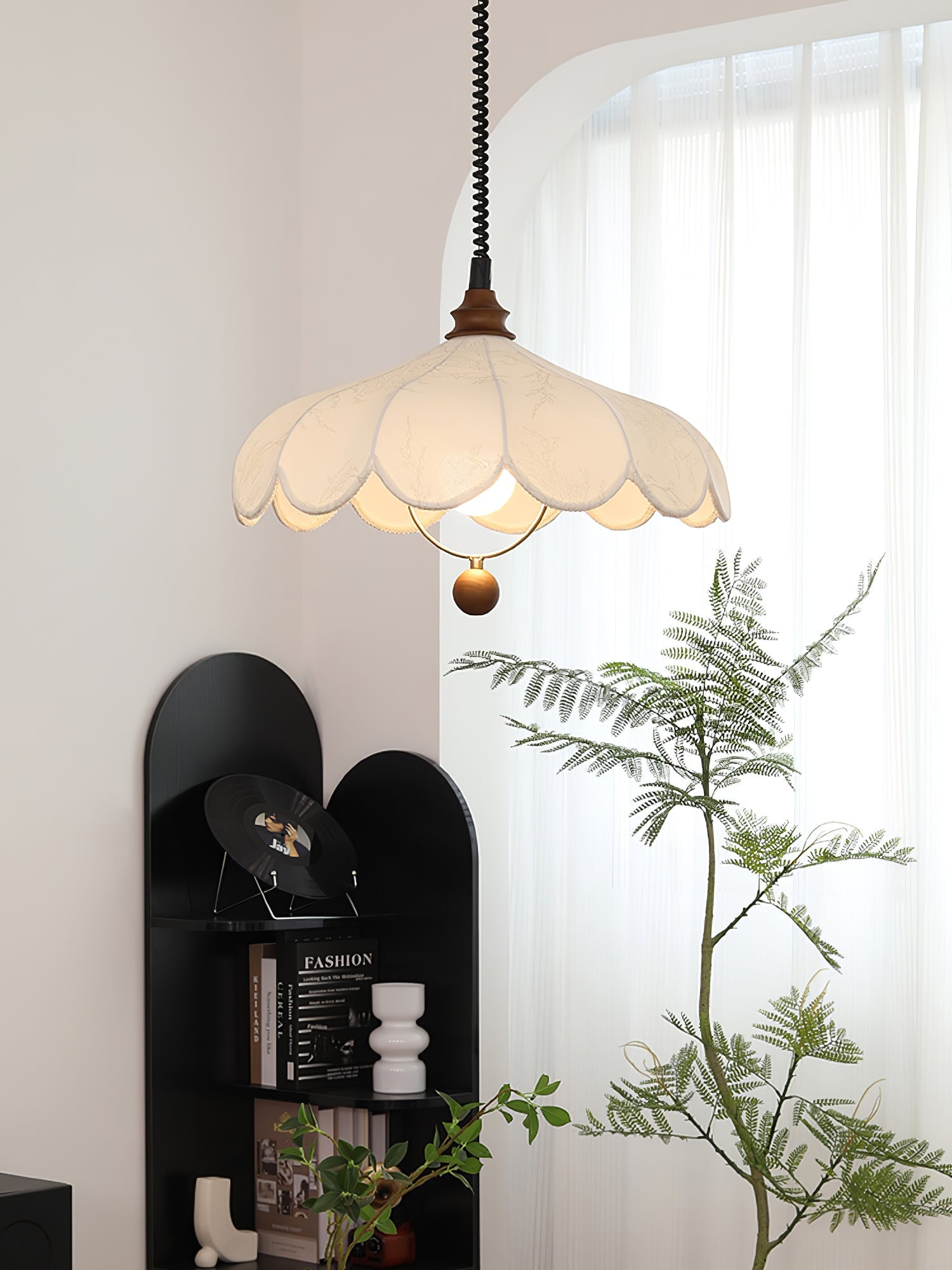 Solarn Stoff & Holz Pendelleuchte-Letslighting