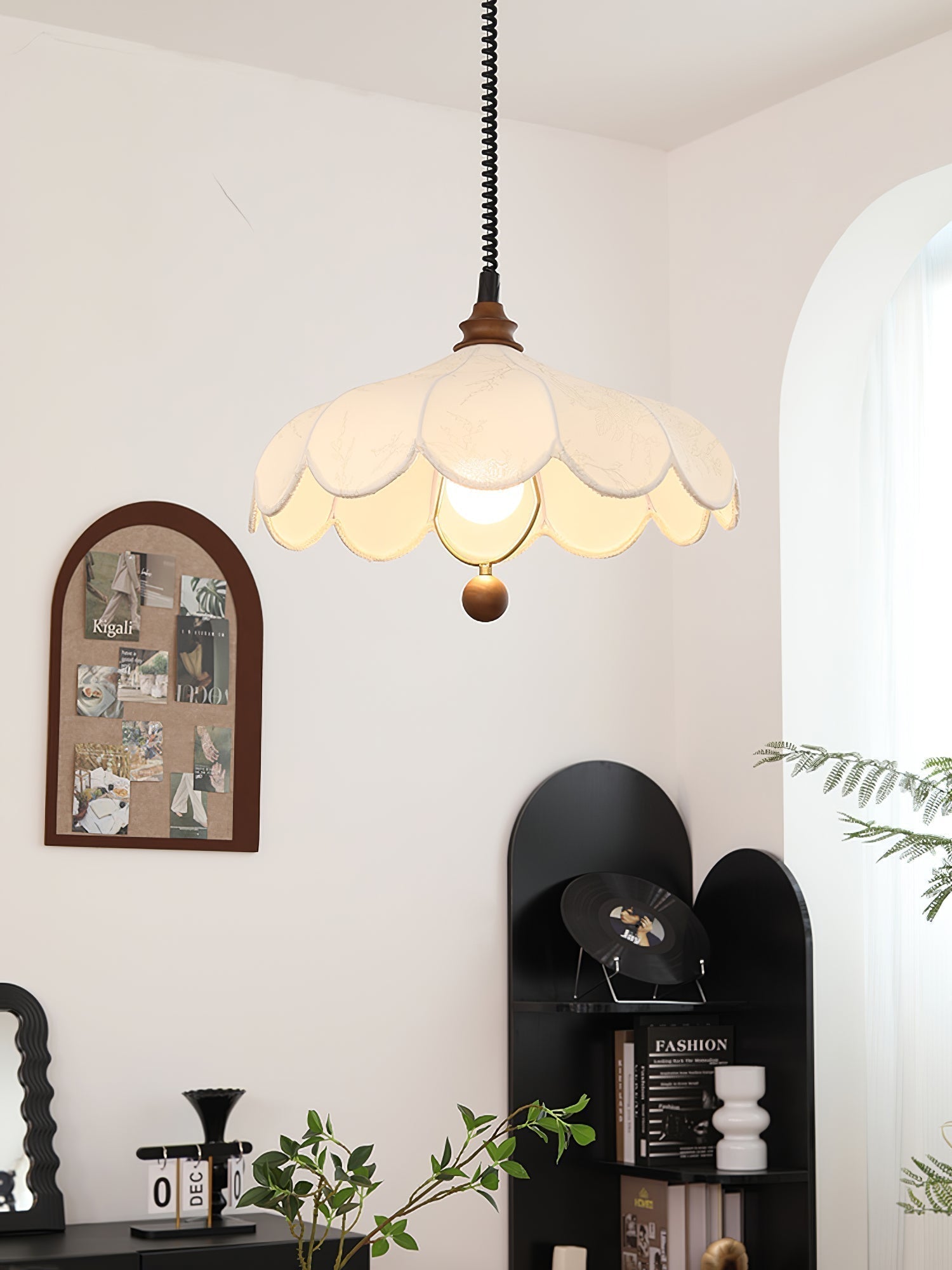 Solarn Stoff & Holz Pendelleuchte-Letslighting