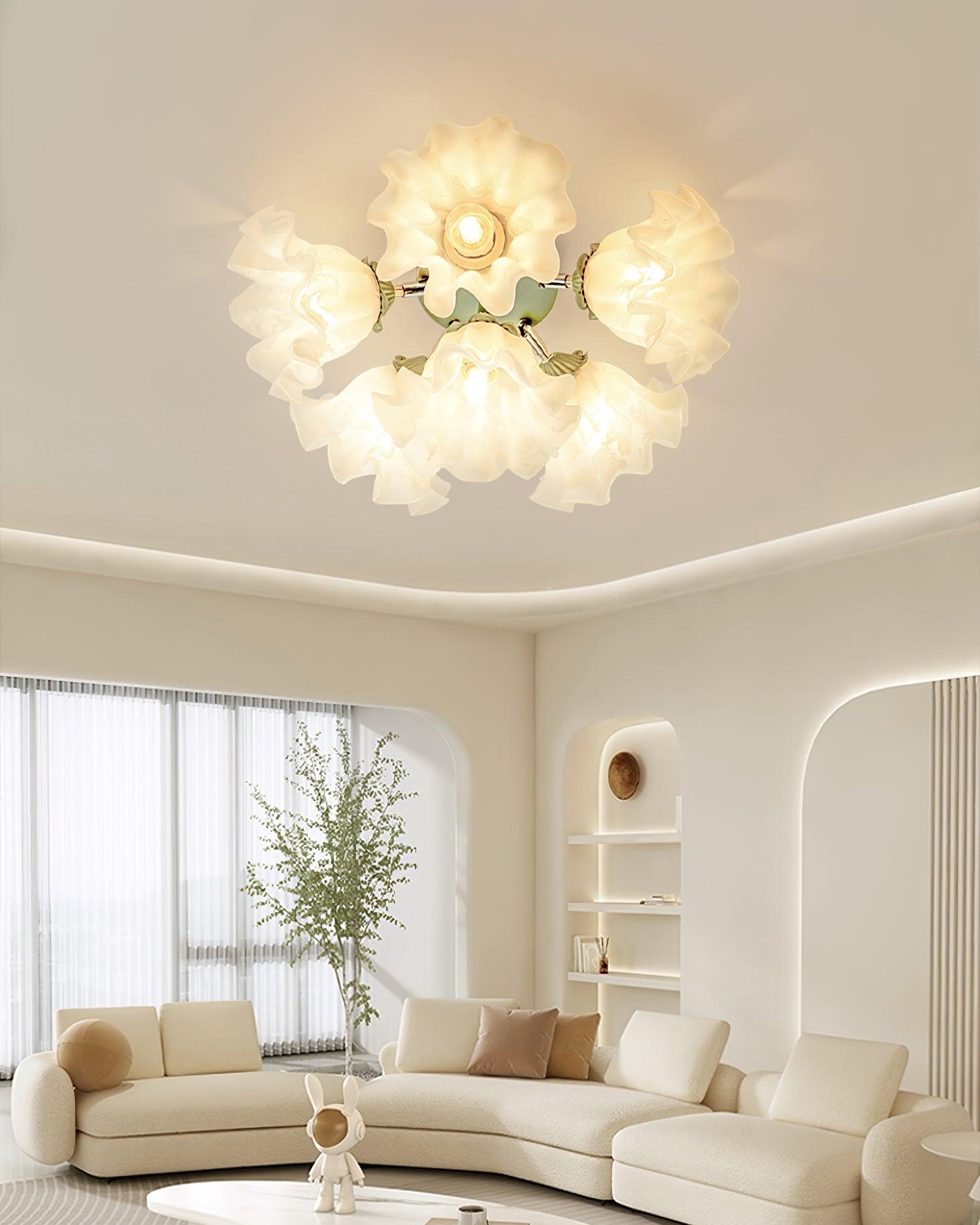 Deckenleuchte Blütenblatt Schirme Wellig Glas Blüte Elegant Blume-Letslighting