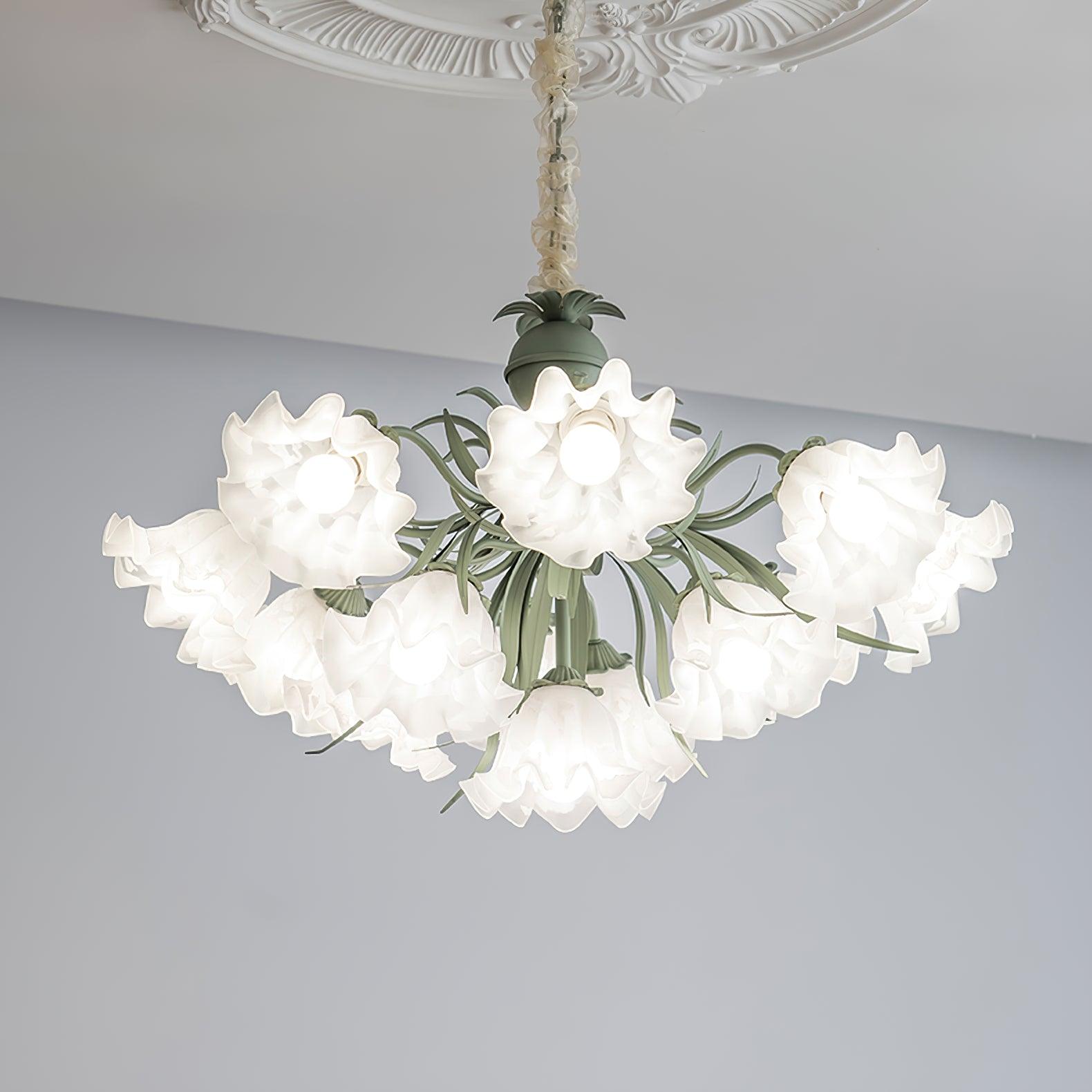 Lustra Kronleuchter Blume mit Blütenblättern und Blättern-Letslighting