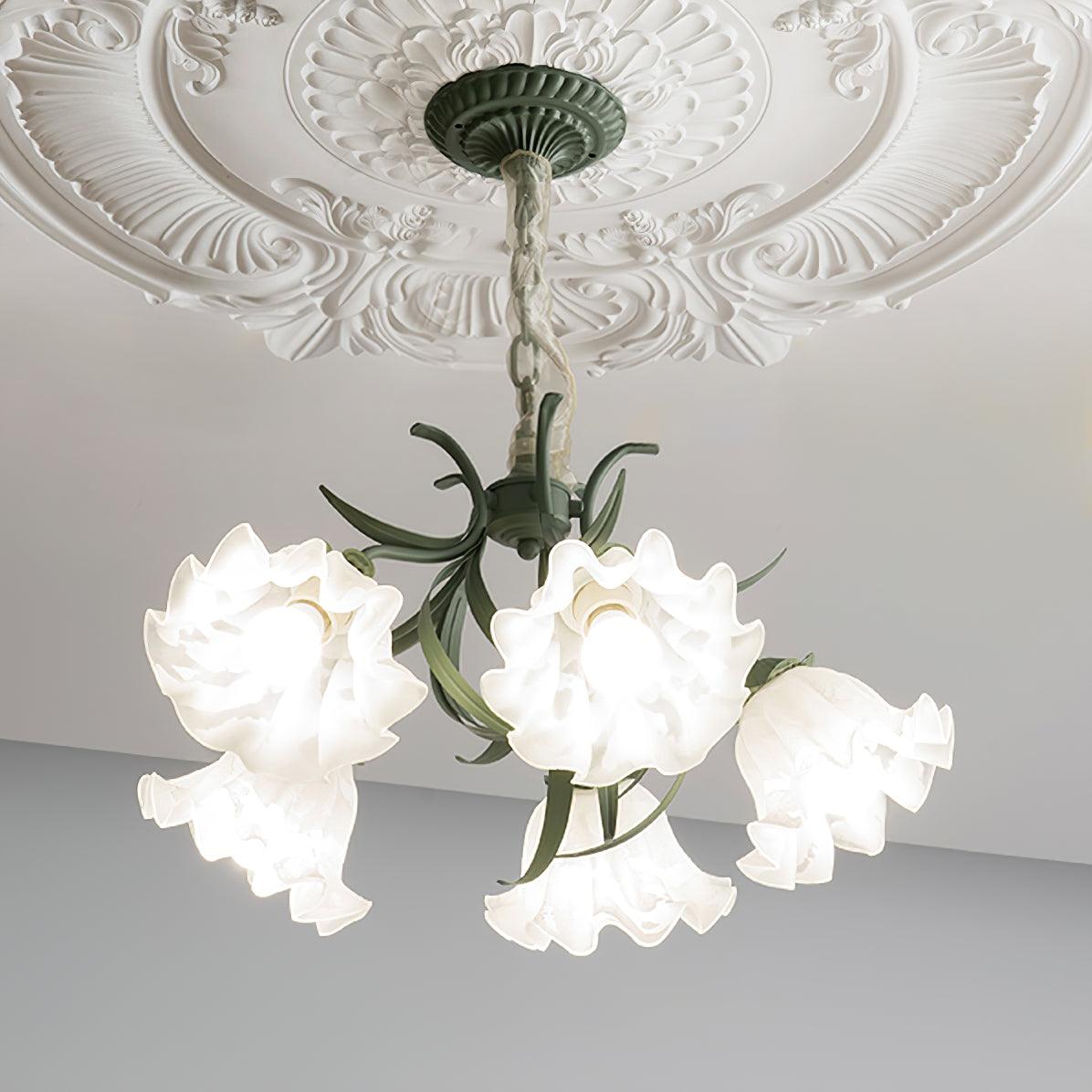 Lustra Kronleuchter Blume mit Blütenblättern und Blättern-Letslighting
