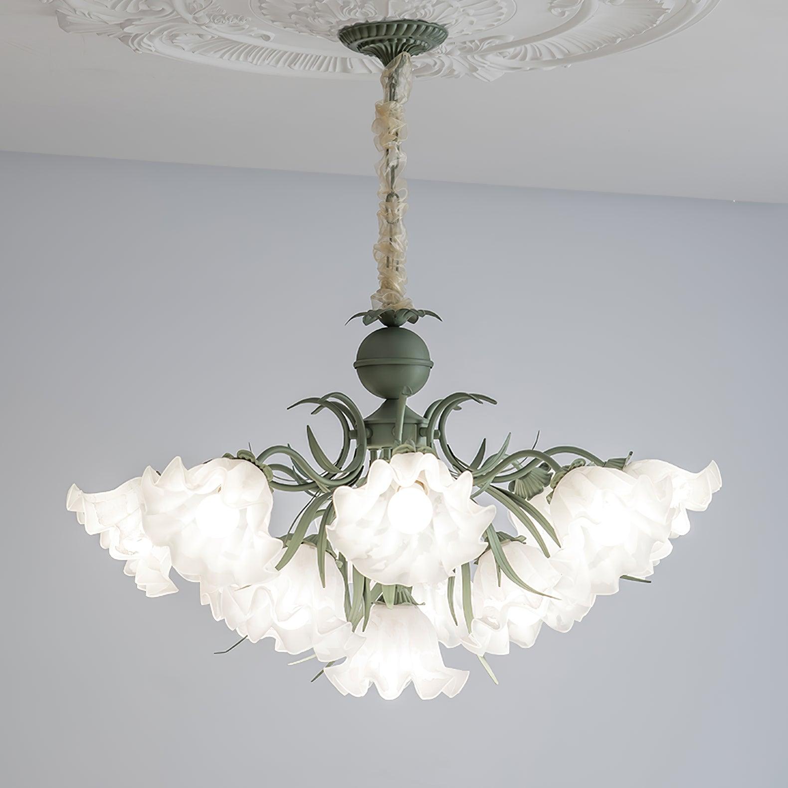 Lustra Kronleuchter Blume mit Blütenblättern und Blättern-Letslighting