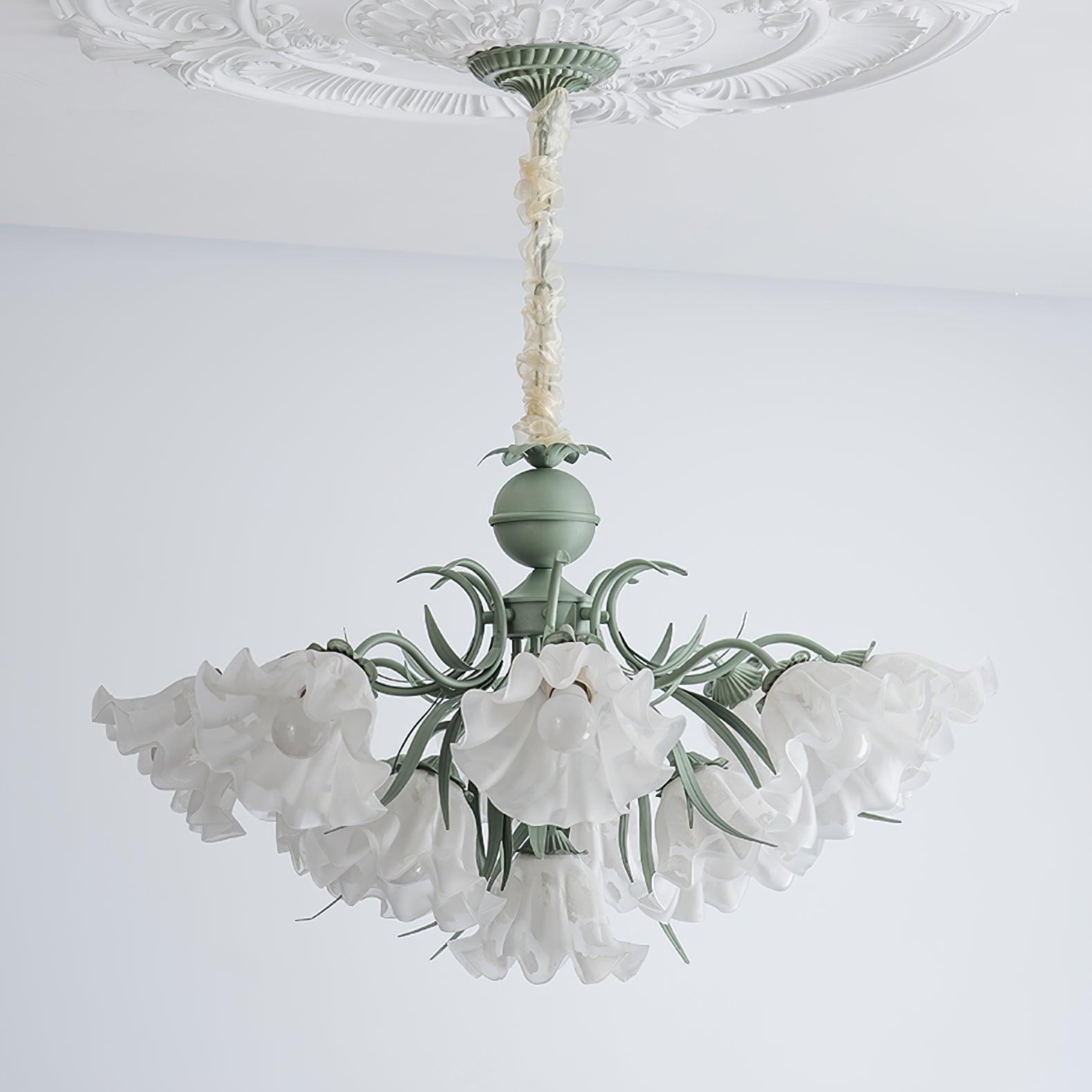 Lustra Kronleuchter Blume mit Blütenblättern und Blättern-Letslighting