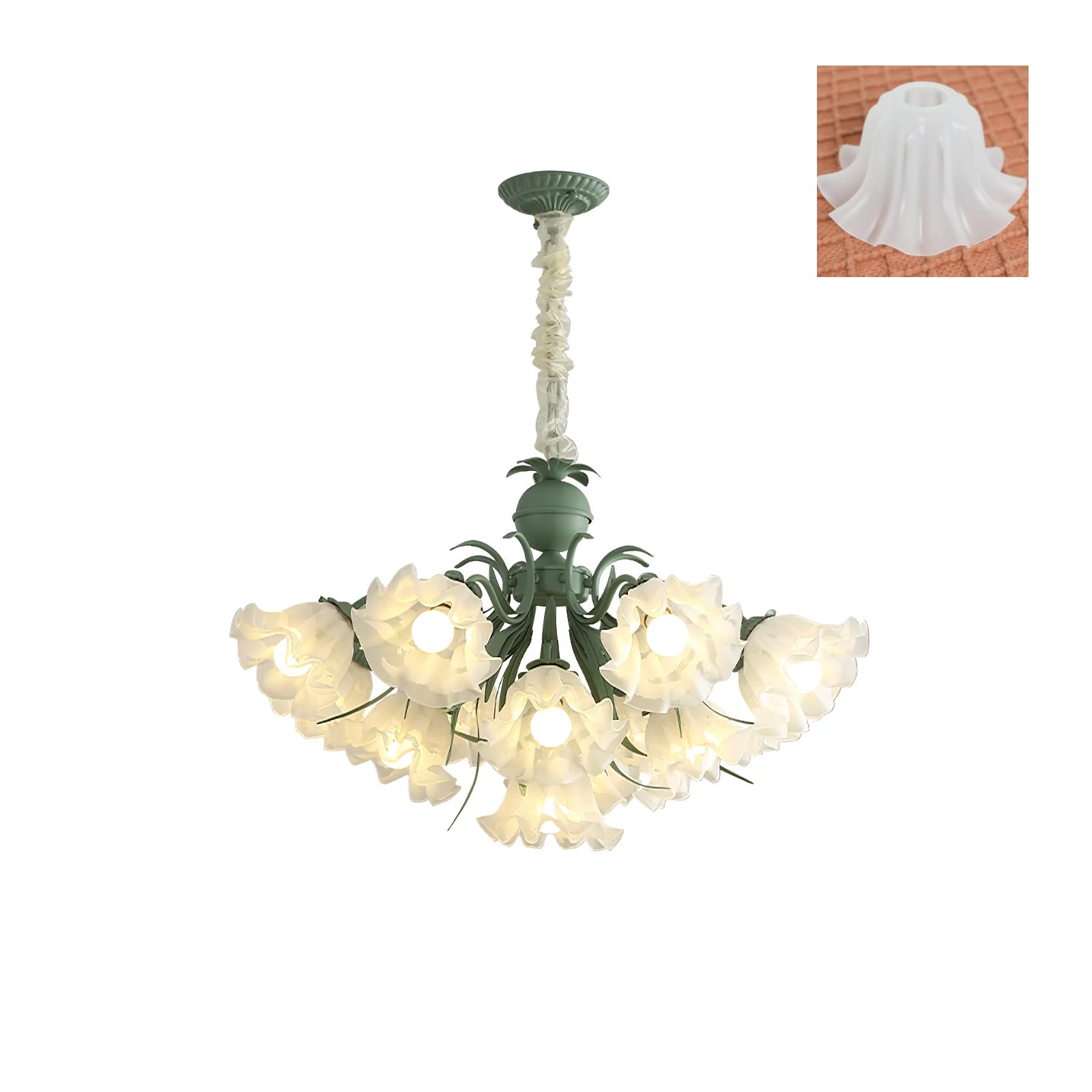 Lustra Kronleuchter Blume mit Blütenblättern und Blättern-Letslighting