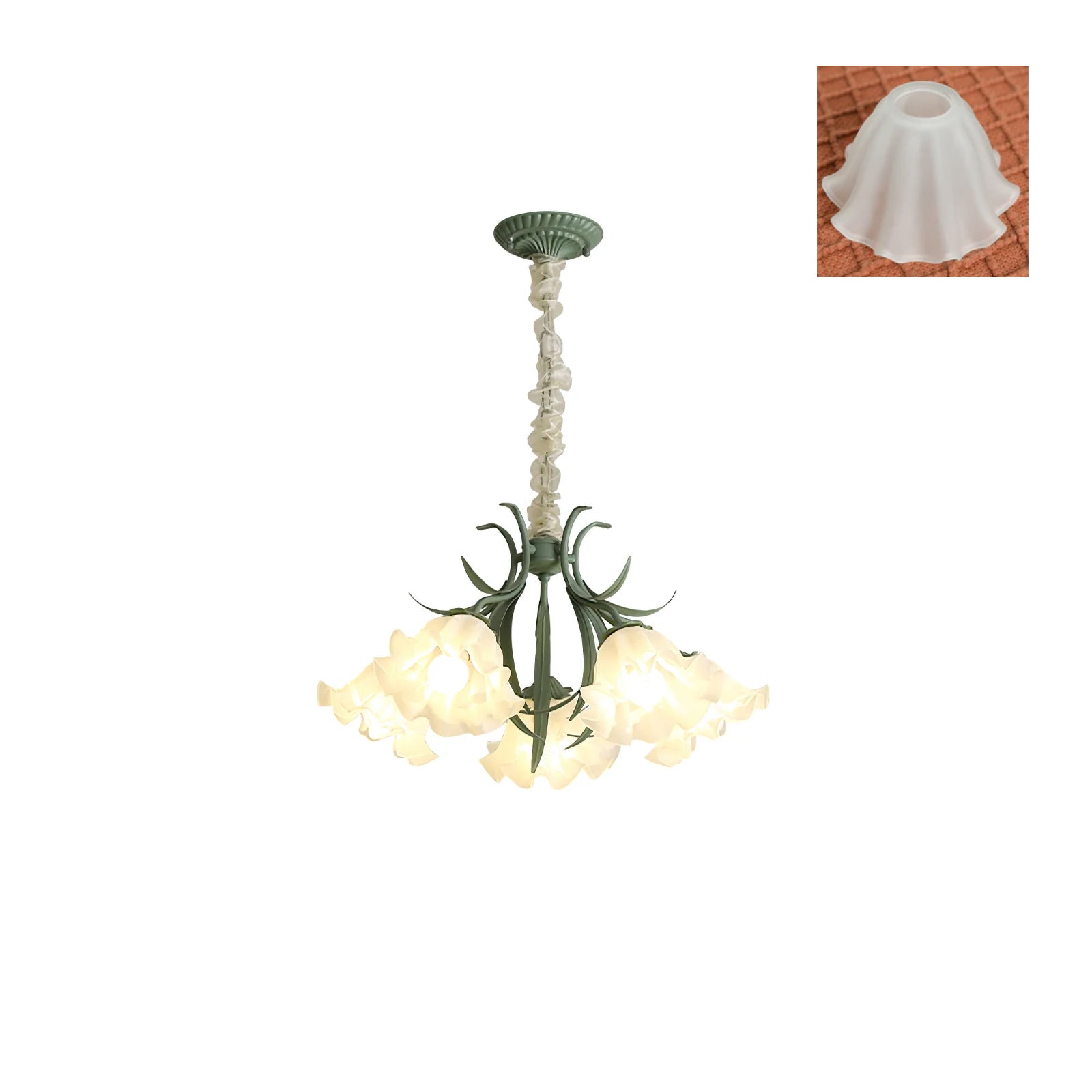 Lustra Kronleuchter Blume mit Blütenblättern und Blättern-Letslighting
