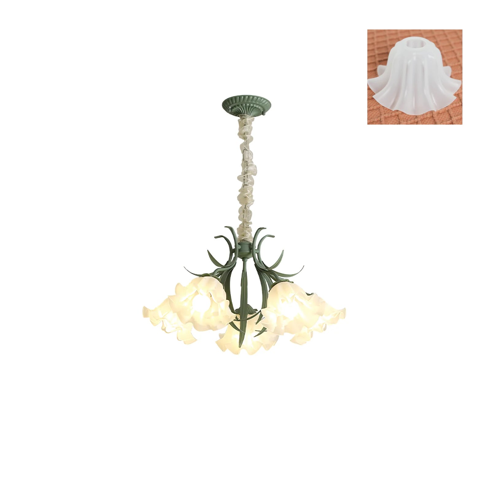 Lustra Kronleuchter Blume mit Blütenblättern und Blättern-Letslighting