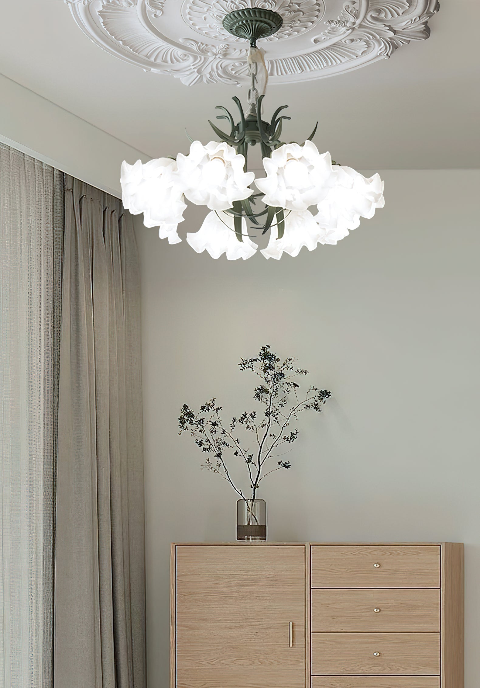 Lustra Kronleuchter Blume mit Blütenblättern und Blättern-Letslighting