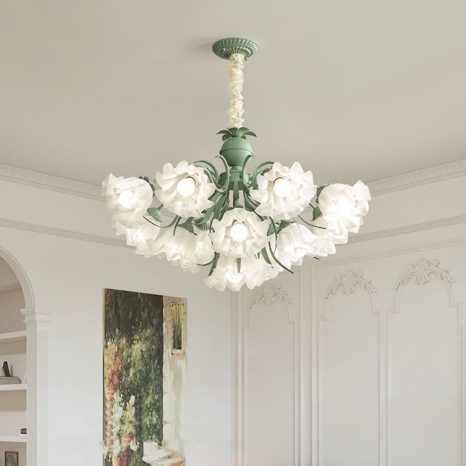 Lustra Kronleuchter Blume mit Blütenblättern und Blättern-Letslighting