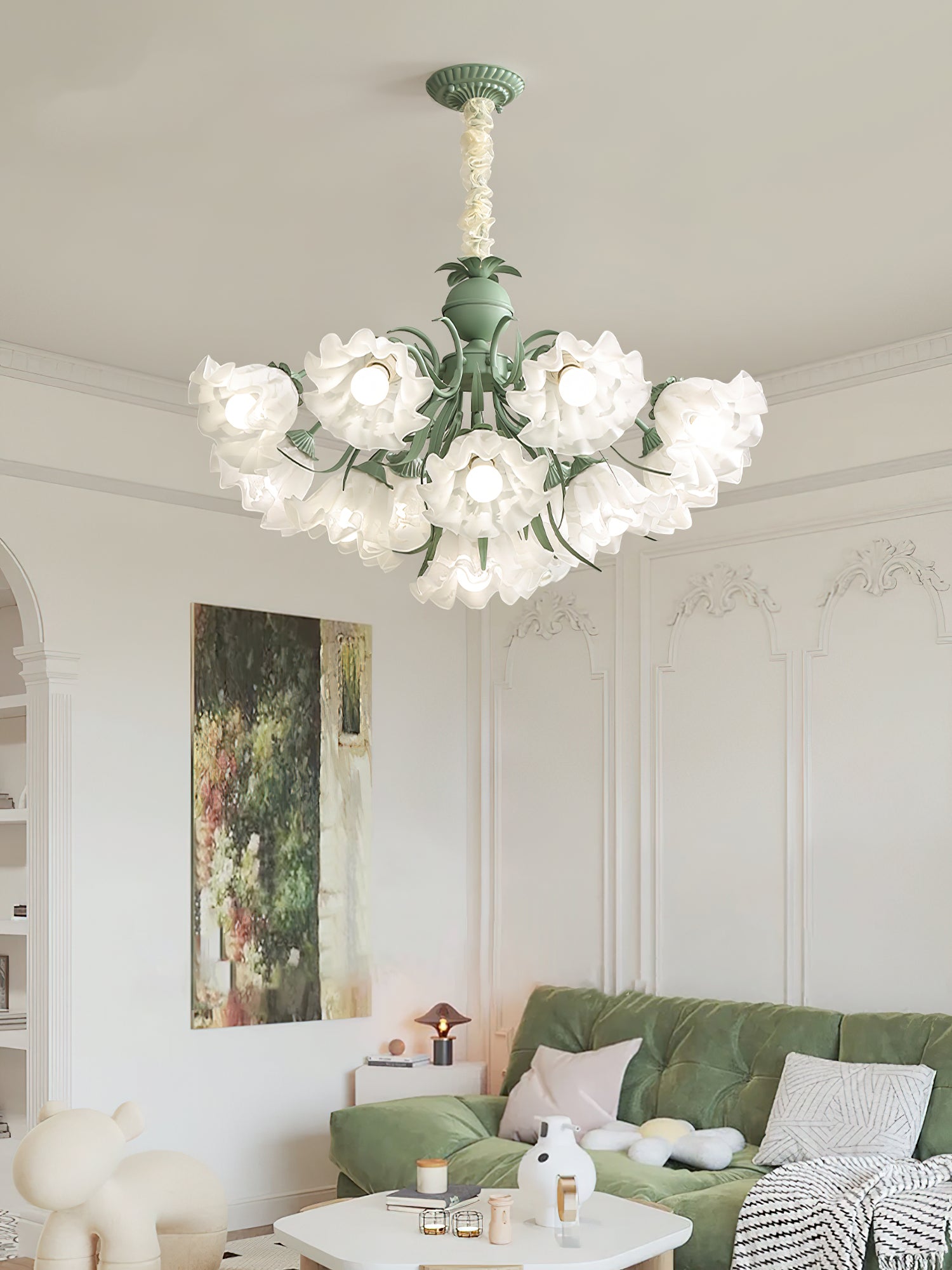 Lustra Kronleuchter Blume mit Blütenblättern und Blättern-Letslighting